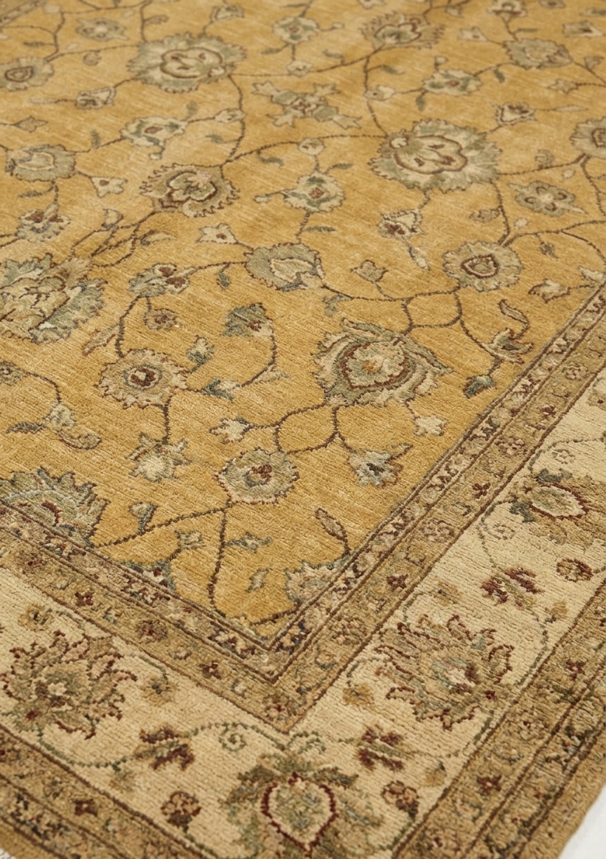 Kashan All-Over Floral Gold, Kashan, Iran persian rug, in antique gold, Wool, 302 × 378 cm (9'11" × 12'5"), Nasim Carpets Malaysia — view 3
