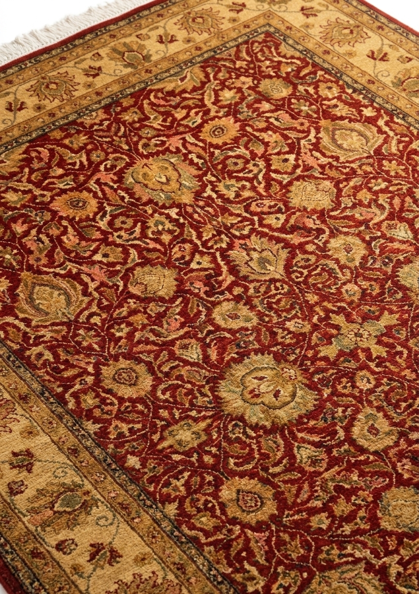 Lahore Millefleur Red, Lahore, Pakistan persian rug, in madder red, Wool, 274 × 378 cm (9'0" × 12'5"), Nasim Carpets Malaysia — view 3