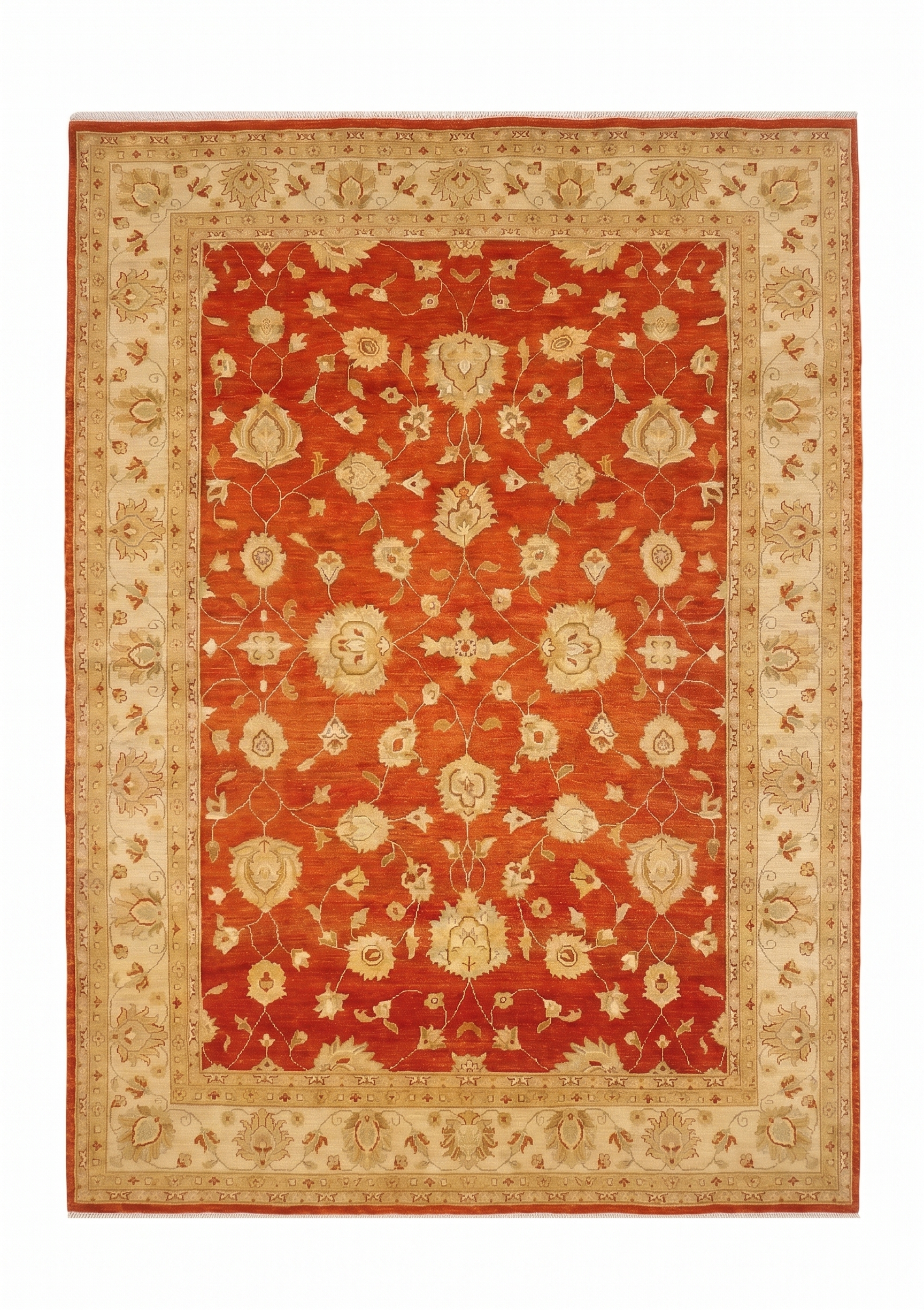 Ziegler All-Over Floral Rust, Peshawar, Pakistan persian rug, in terracotta rust, Wool, 125 × 156 cm (4'1" × 5'1"), Nasim Carpets Malaysia — view 1