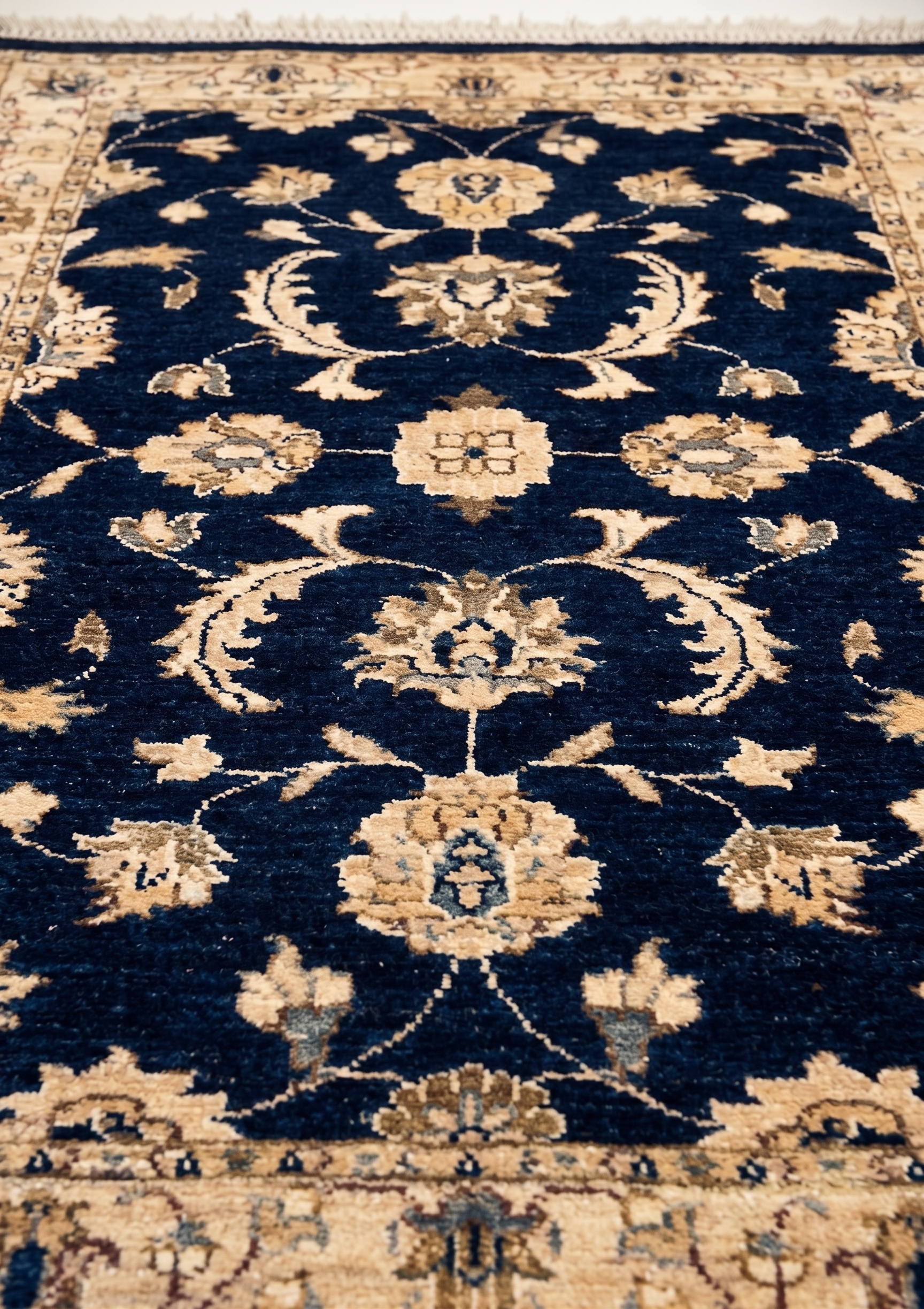 Peshawar Palmette Navy, Peshawar, Pakistan persian rug, in navy blue, Wool, 91 × 152 cm (3'0" × 5'0"), Nasim Carpets Malaysia — view 3
