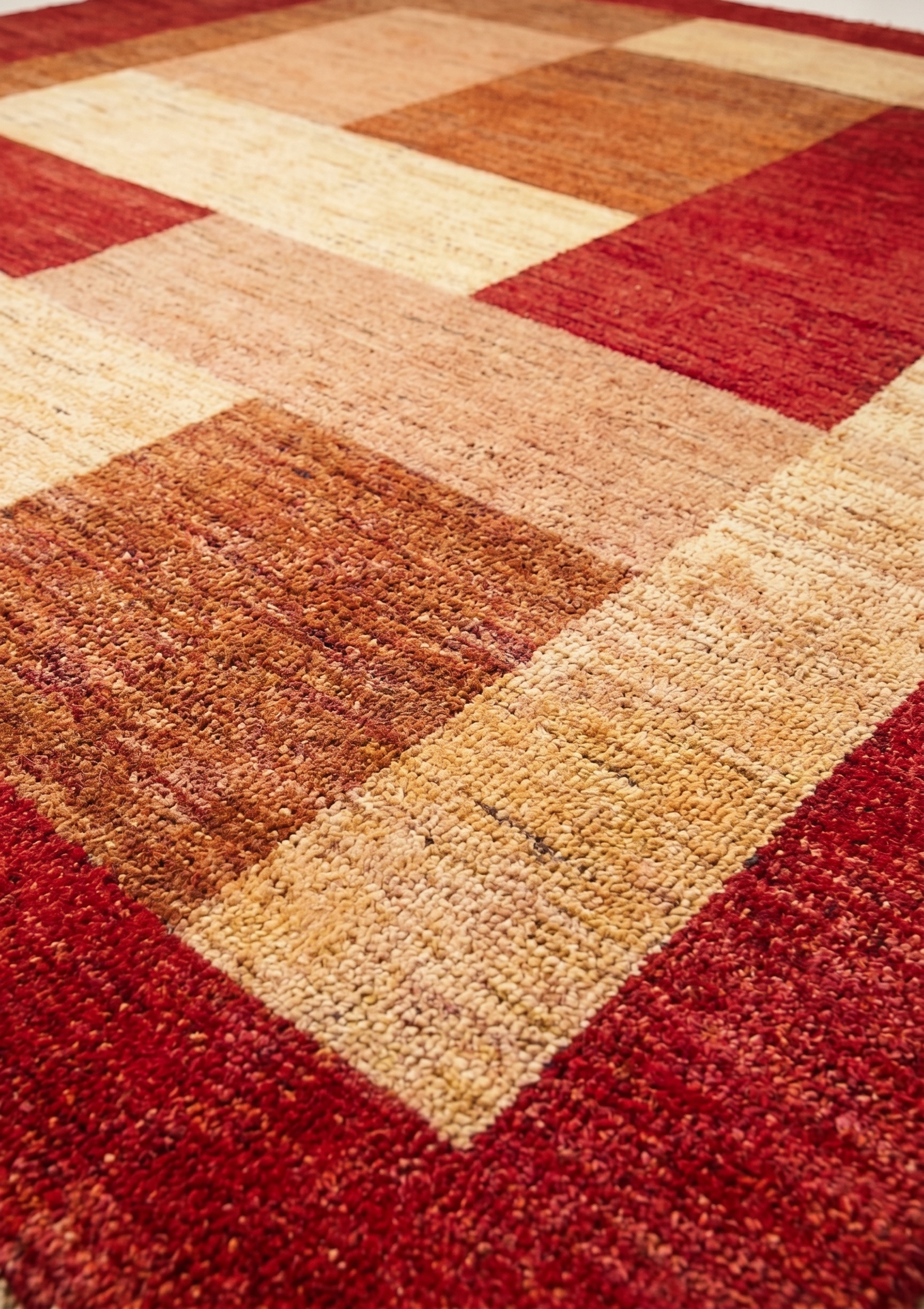 Pakistani Gabbeh Geometric Red, Pakistan modern rug, in crimson red, Wool, 183 × 274 cm (6'0" × 9'0"), Nasim Carpets Malaysia — view 3
