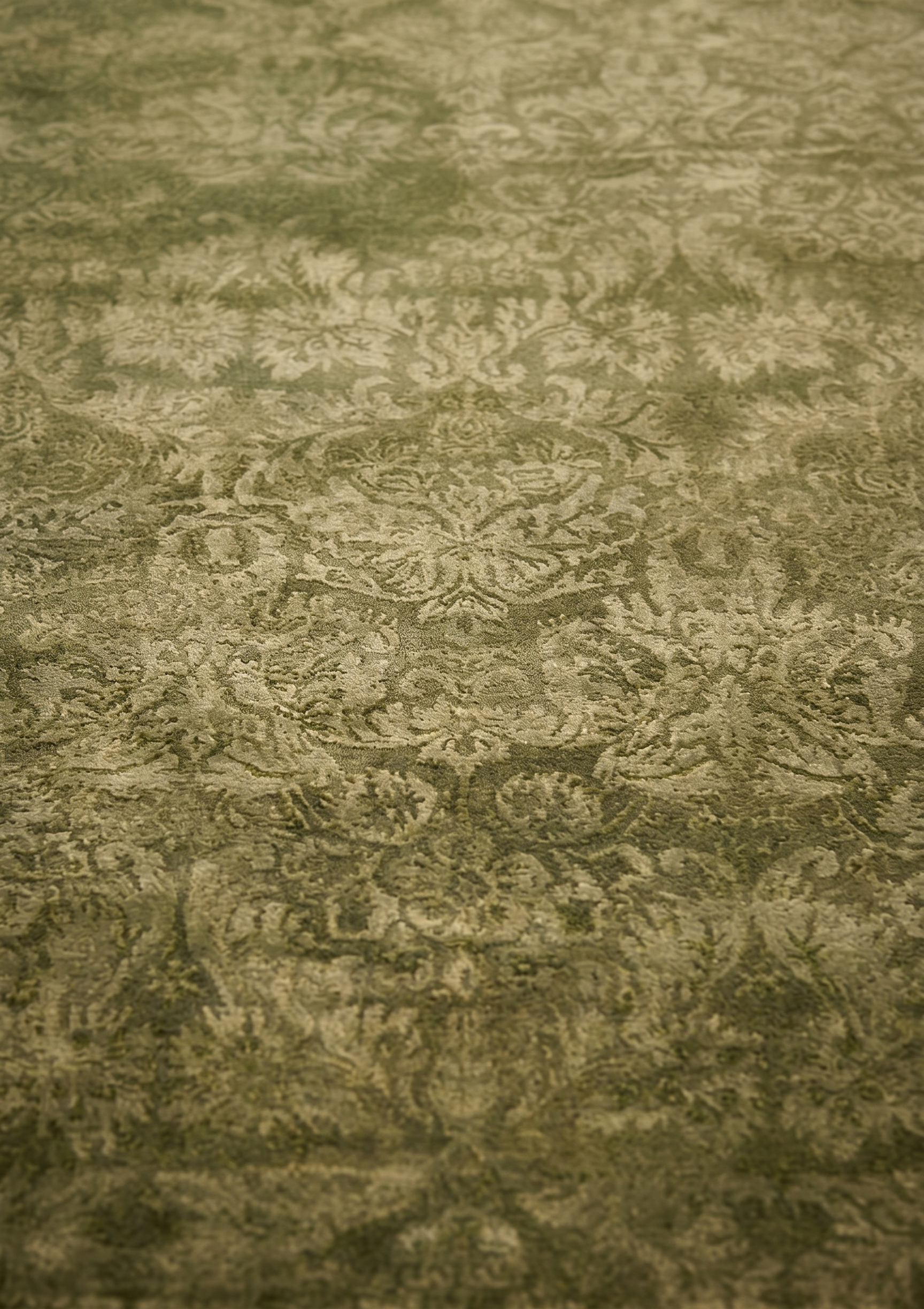 Indian Damask Sage, Jaipur, India modern rug, in sage green, Wool, 119 × 180 cm (3'11" × 5'11"), Nasim Carpets Malaysia — view 3