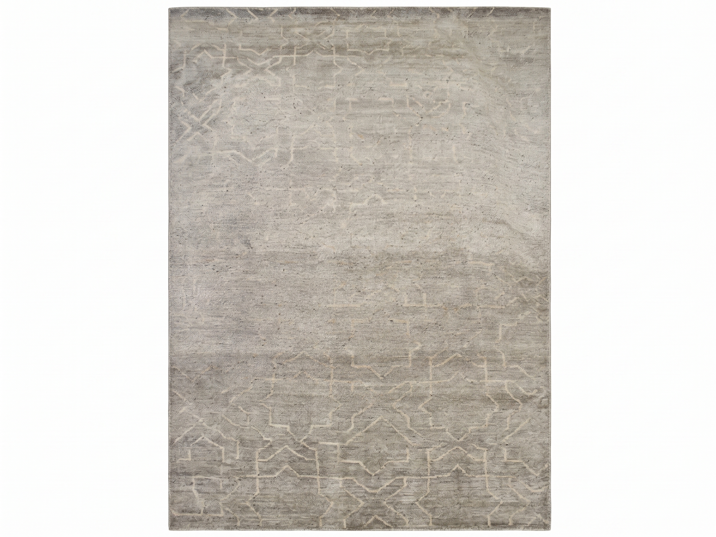 Tibetan Minimalist Grey, Nepal modern rug, in silver grey, Wool, 253 × 305 cm (8'4" × 10'0"), Nasim Carpets Malaysia — view 1