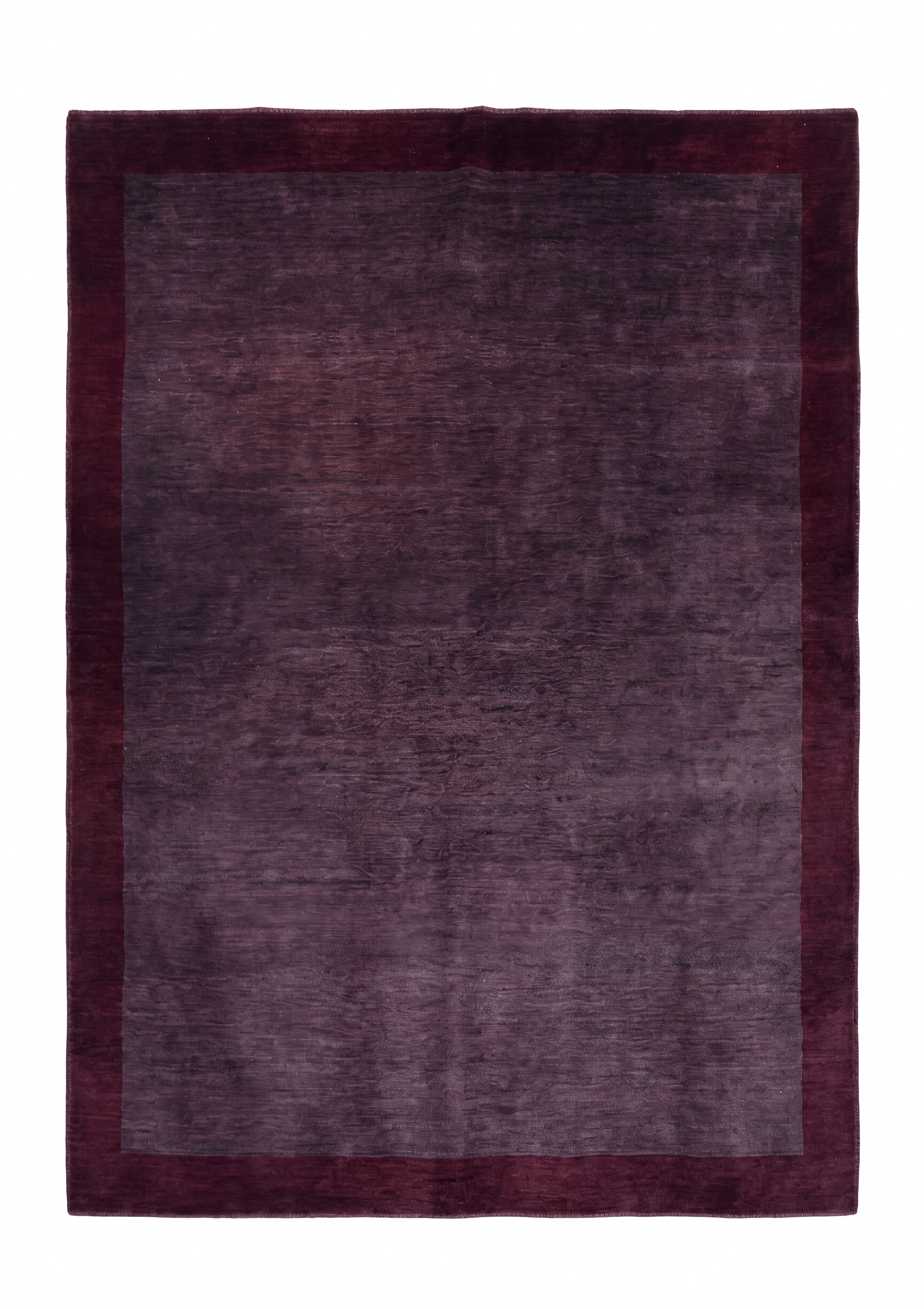 Gabbeh Solid Aubergine, Loribaft, Iran modern rug, in aubergine purple, Wool, 250 × 302 cm (8'2" × 9'11"), Nasim Carpets Malaysia — view 1