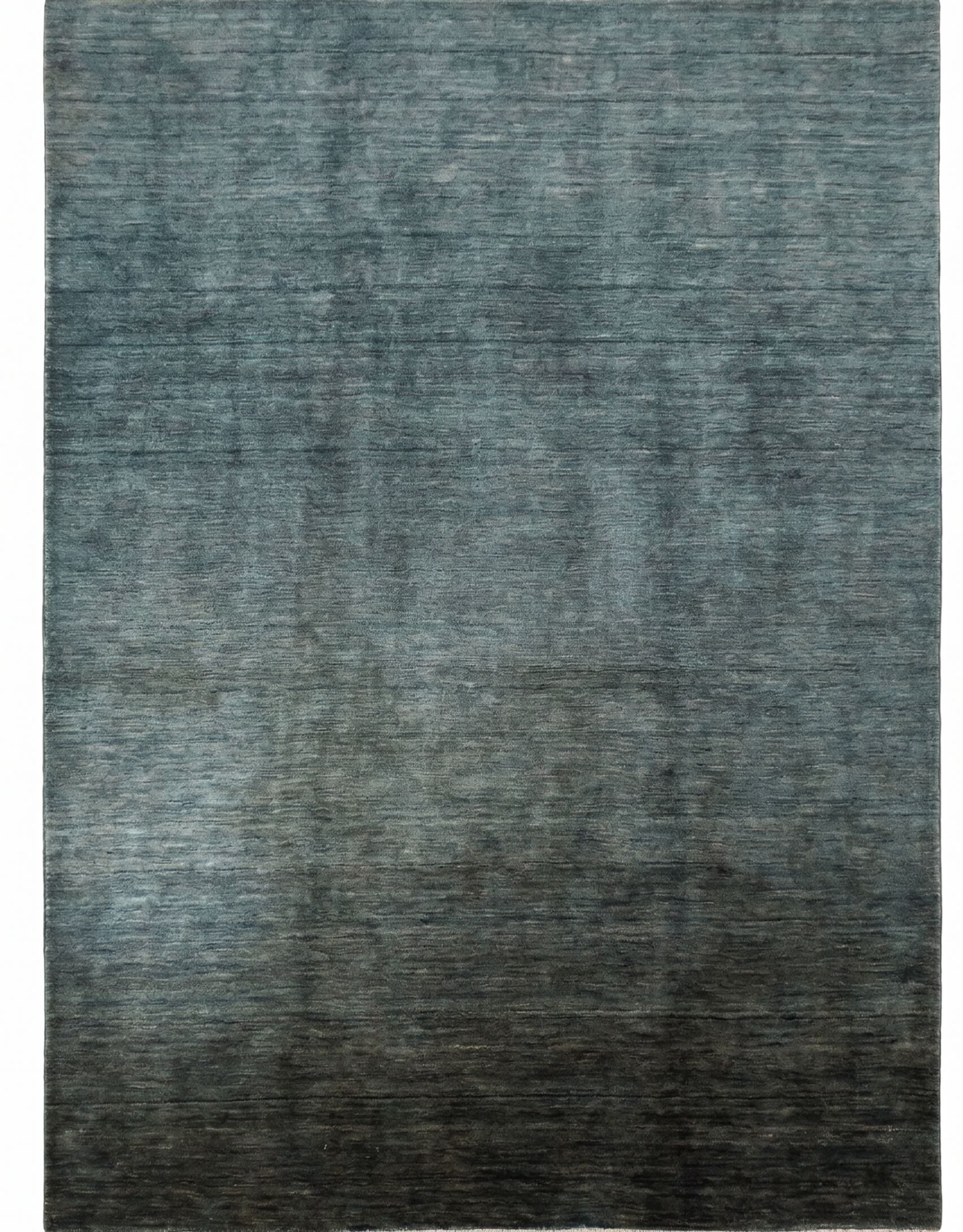 Indian Ombre Teal Grey, Jaipur, India modern rug, in teal grey, Wool & Pure Silk, 180 × 217 cm (5'11" × 7'1"), Nasim Carpets Malaysia — view 1