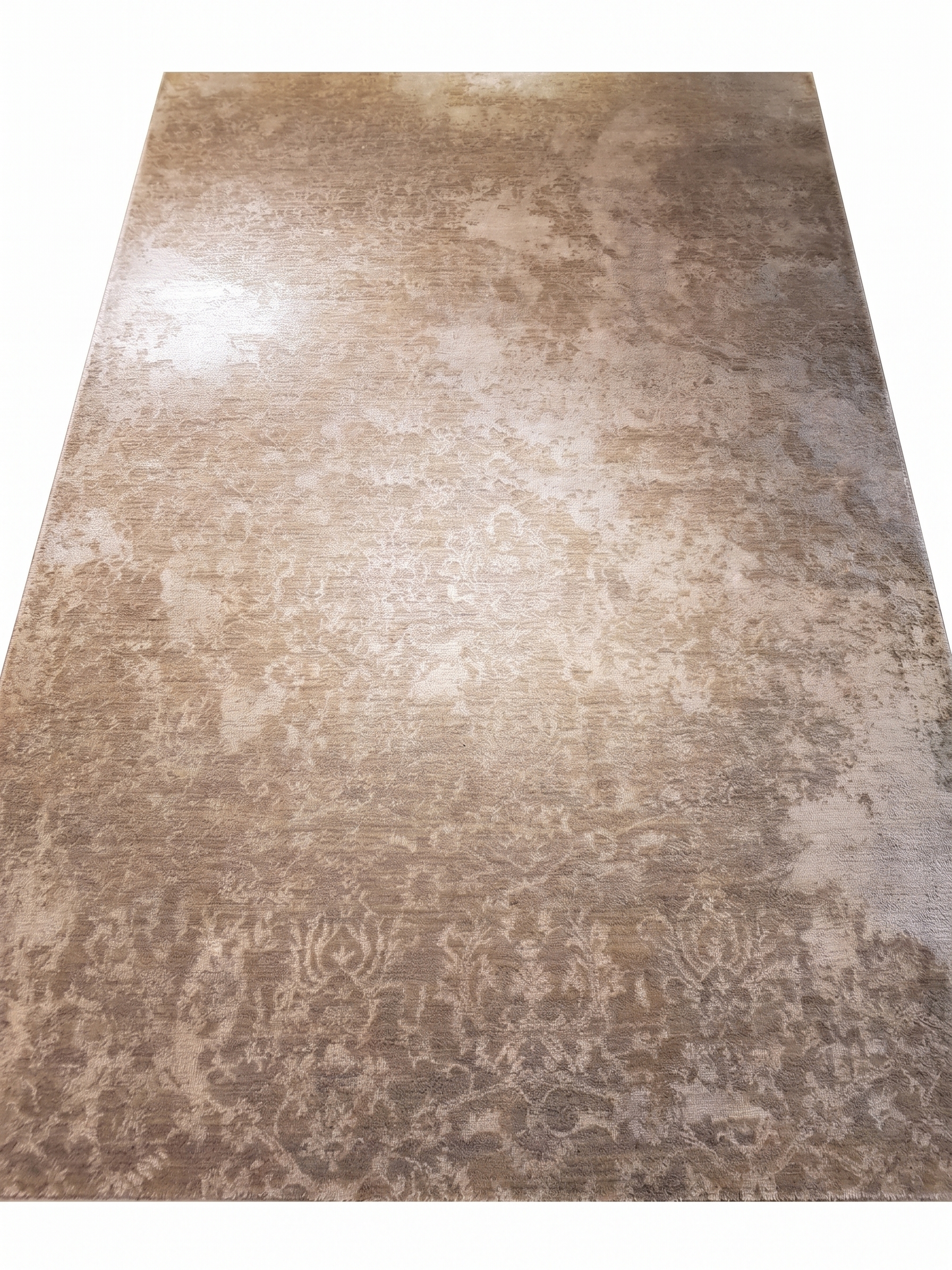 Jaipur Erased Floral Taupe, Jaipur, India modern rug, in taupe, Wool & Pure Silk, 244 × 305 cm (8'0" × 10'0"), Nasim Carpets Malaysia — view 1