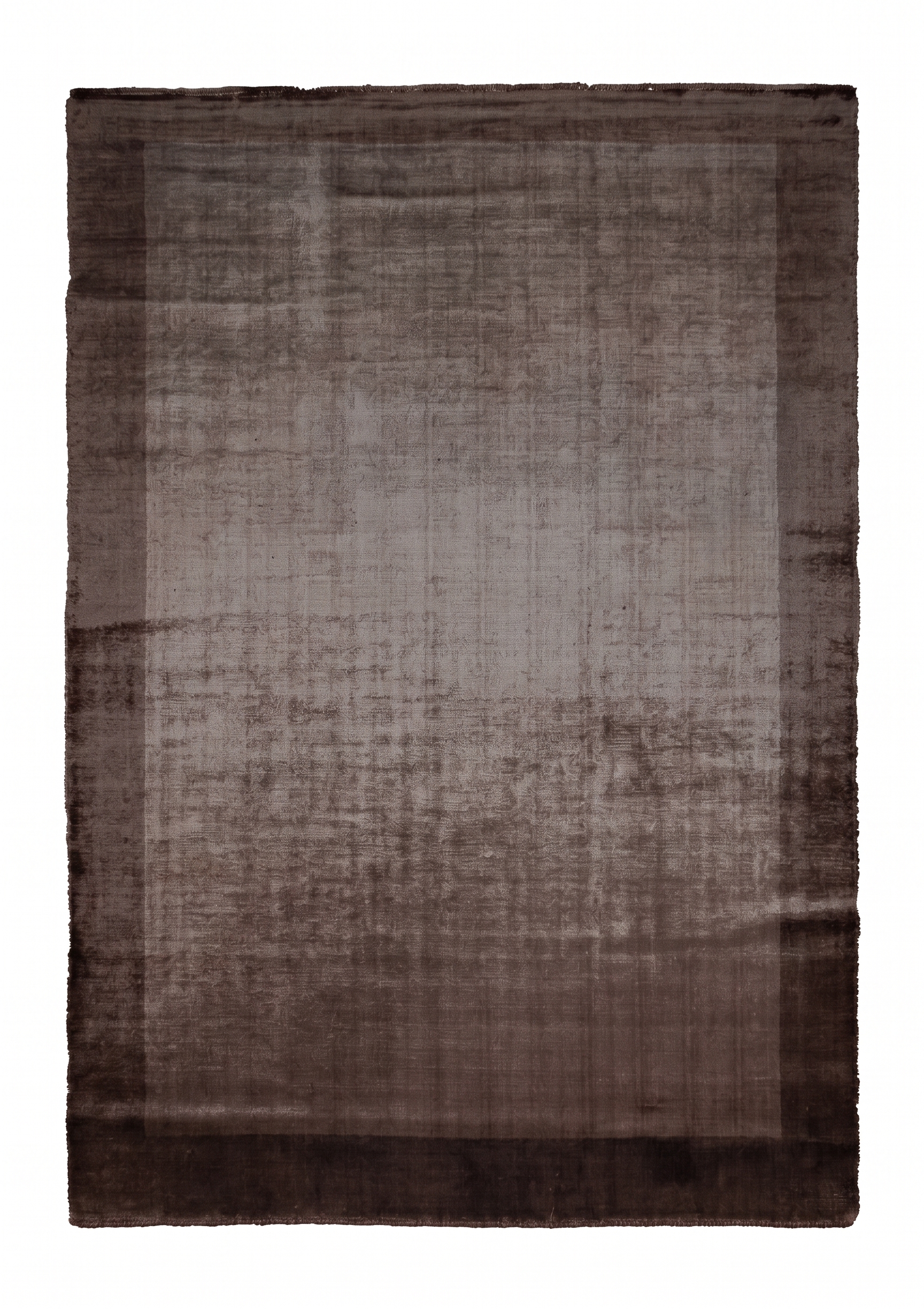 Indian Silk Border Brown, Varanasi, India modern rug, in espresso brown, Pure Silk, 152 × 250 cm (5'0" × 8'2"), Nasim Carpets Malaysia — view 1