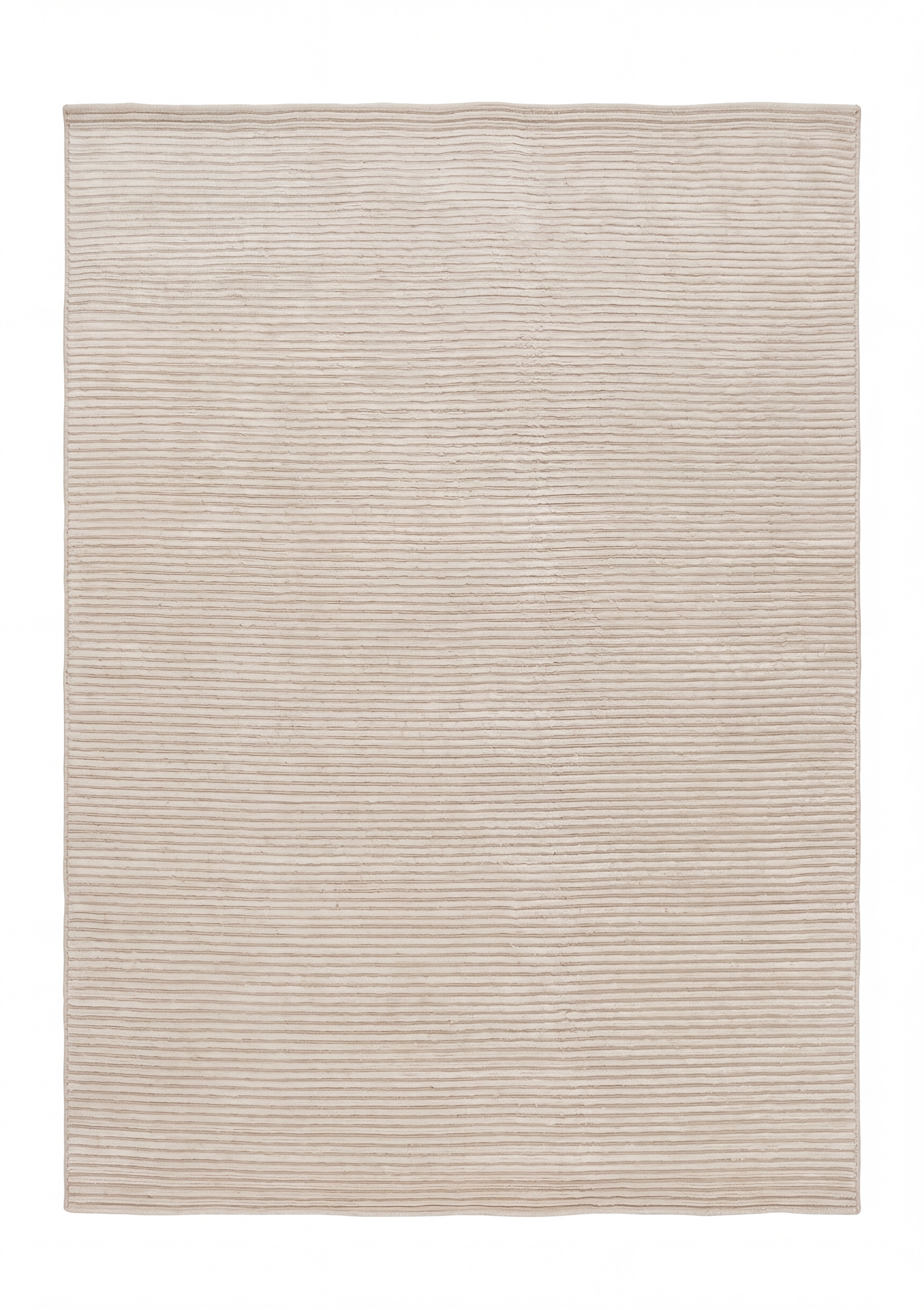 Nepali Ribbed Minimalist Ivory, Nepal (Kathmandu Valley) modern rug, in warm ivory, Pure Silk, 274 × 357 cm (9'0" × 11'9"), Nasim Carpets Malaysia — view 1