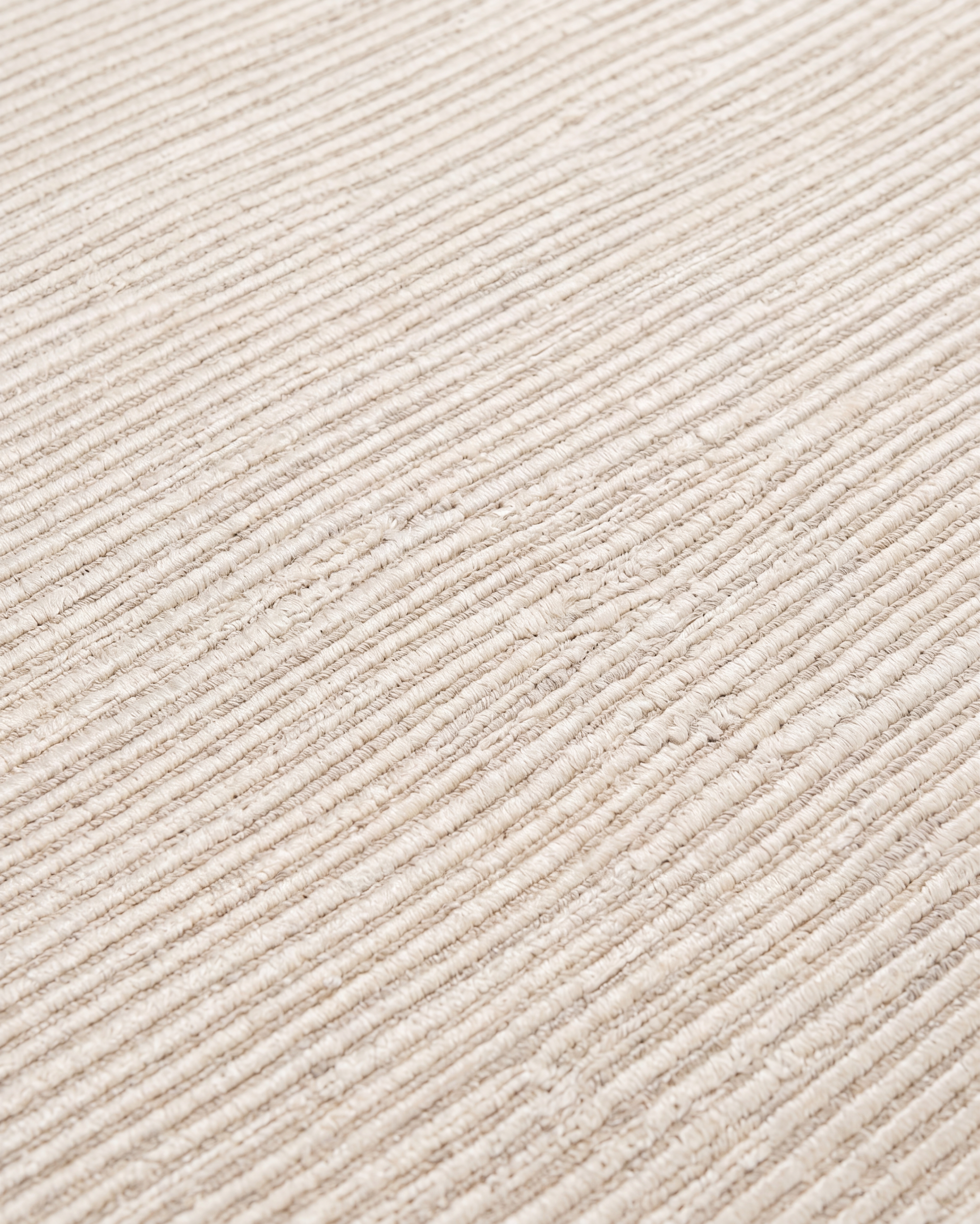 Nepali Ribbed Minimalist Ivory, Nepal (Kathmandu Valley) modern rug, in warm ivory, Pure Silk, 274 × 357 cm (9'0" × 11'9"), Nasim Carpets Malaysia — view 3