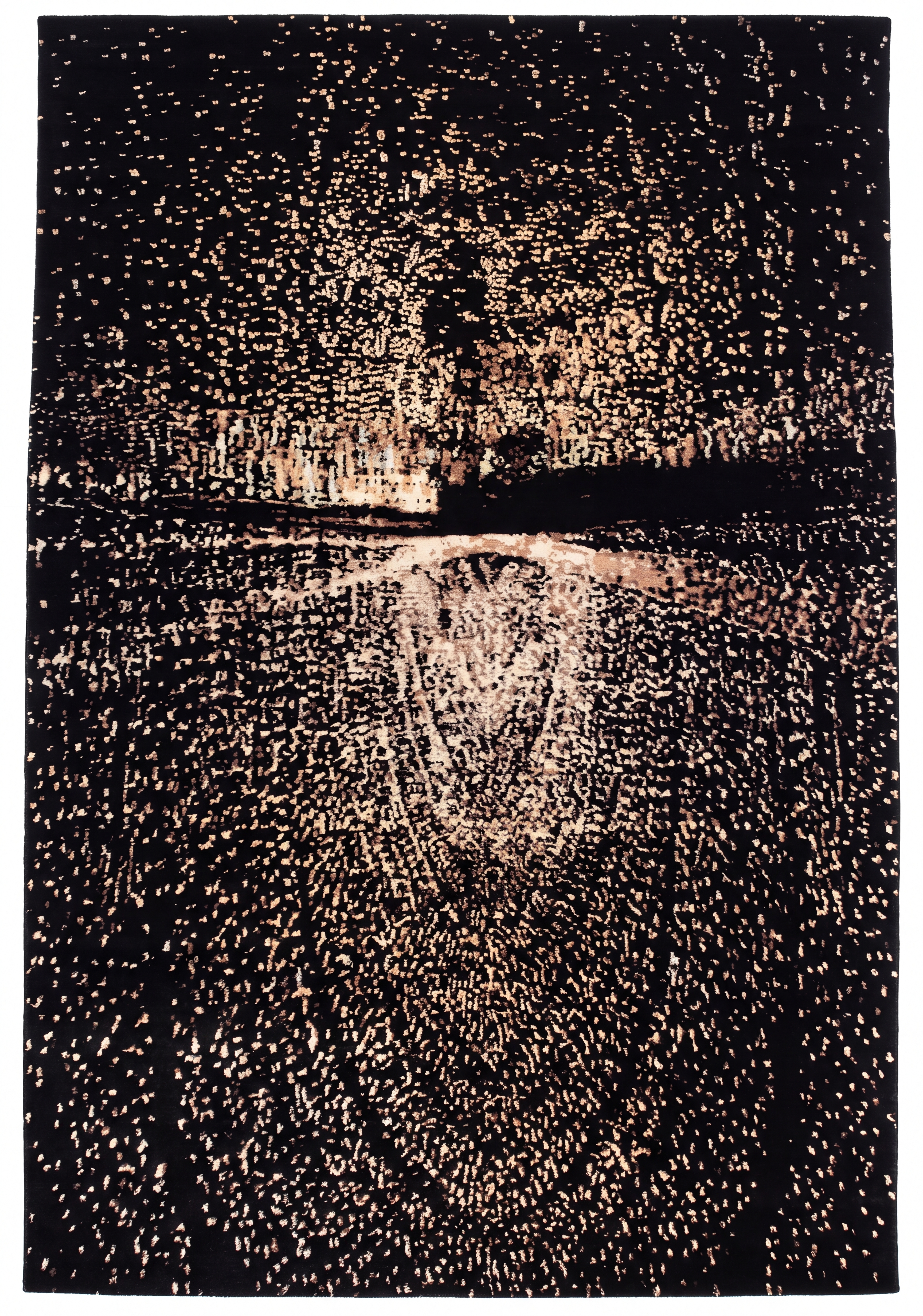 Contemporary Nocturnal Scatter Charcoal, Contemporary Western / European Studio Design modern rug, in jet black, Wool, 183 × 274 cm (6'0" × 9'0"), Nasim Carpets Malaysia — view 1