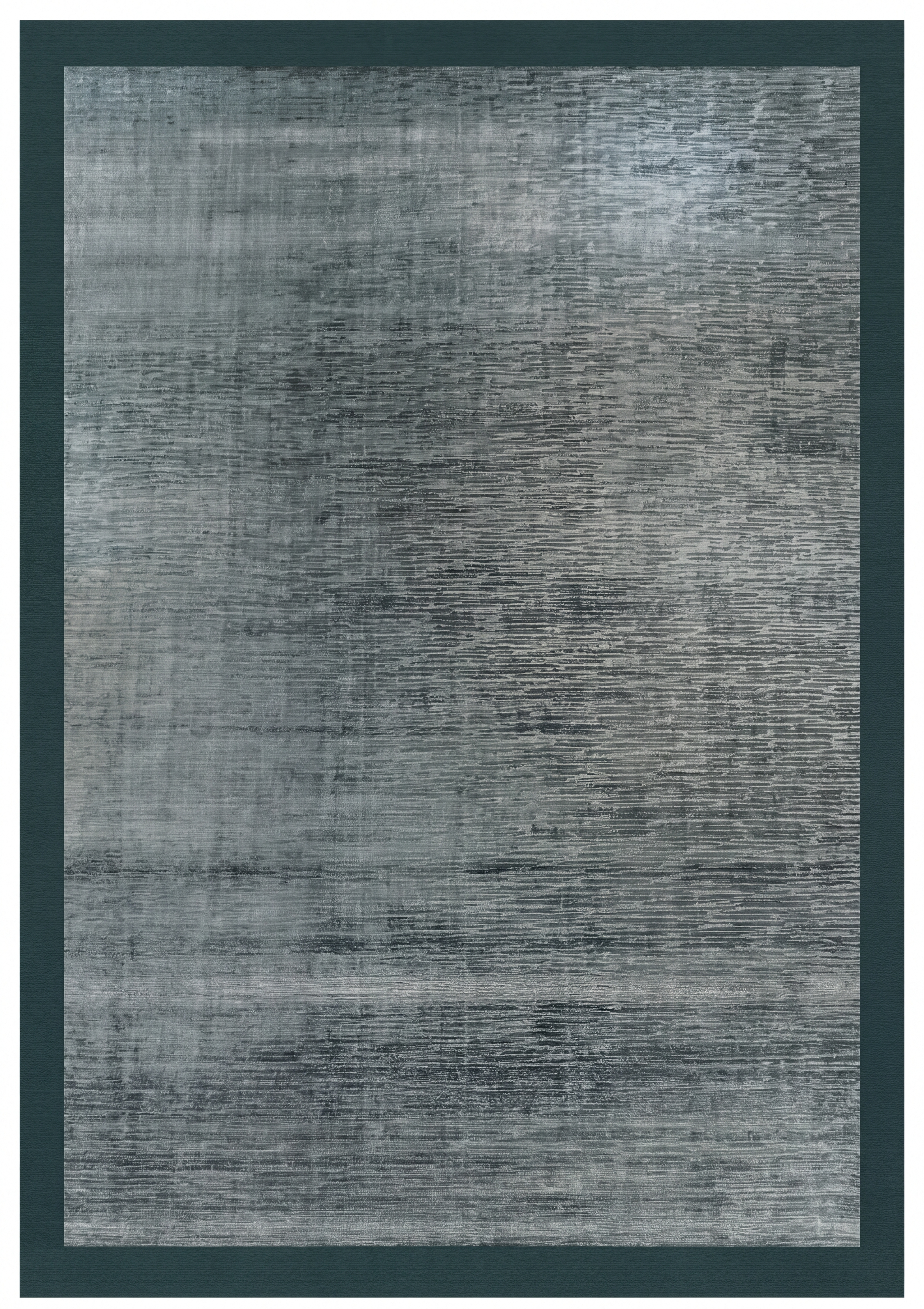 Indian Silk Solid Teal Grey, Varanasi, India modern rug, in slate teal, Pure Silk, 274 × 366 cm (9'0" × 12'0"), Nasim Carpets Malaysia — view 1