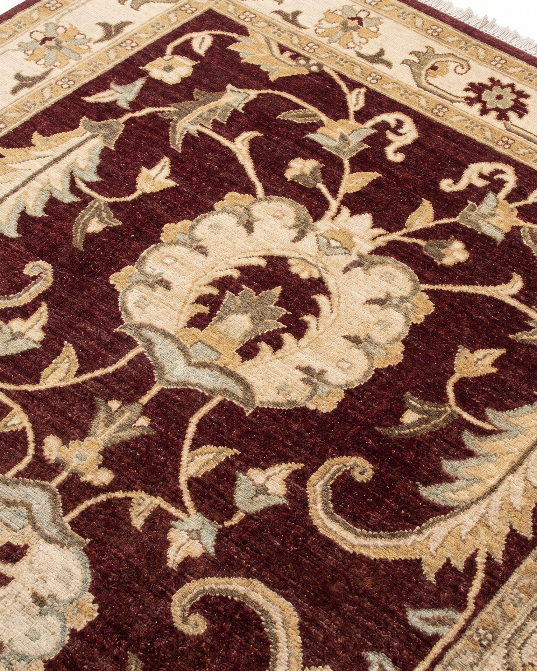 Sultanabad Palmette Vine Scroll Burgundy, Sultanabad (Arak), Iran persian rug, in madder burgundy, Wool, 183 × 244 cm (6'0" × 8'0"), Nasim Carpets Malaysia — view 3