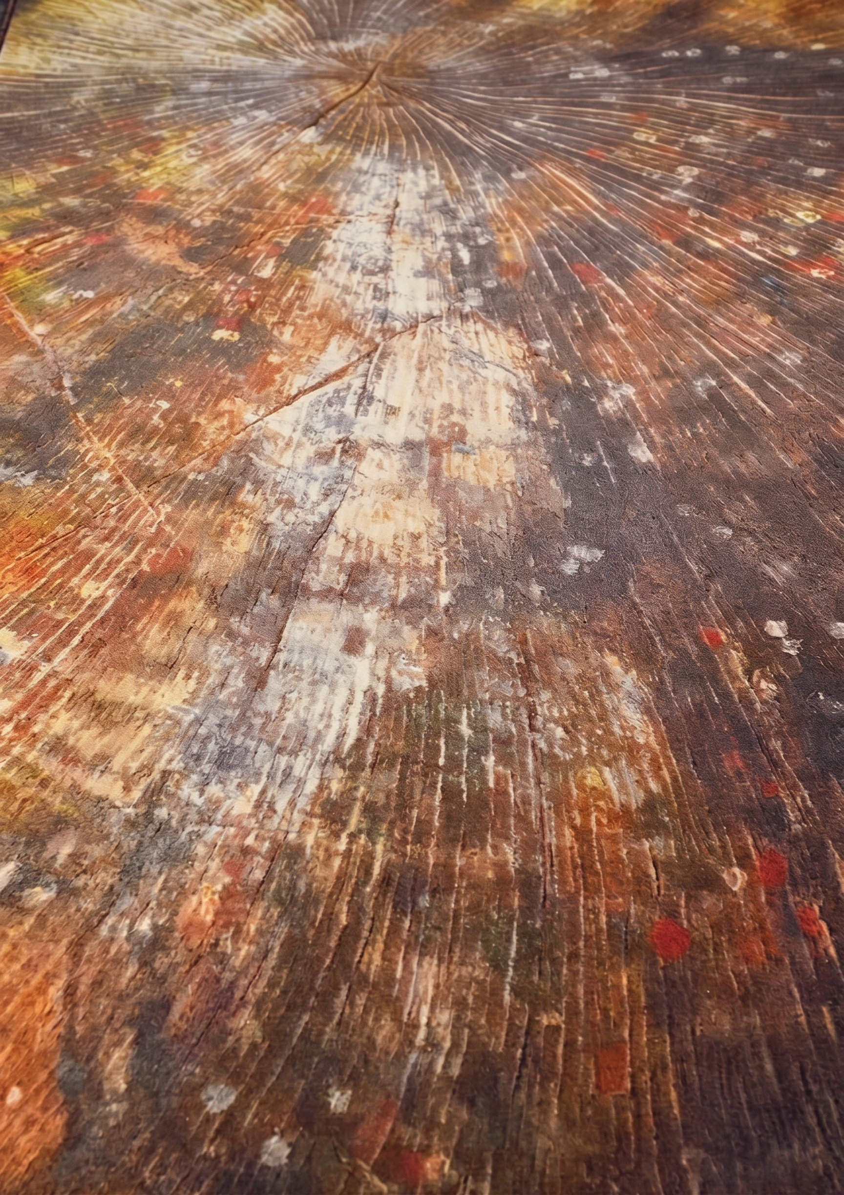 Contemporary Abstract Sunburst Umber, India (Indo-modern / art rug workshop) modern rug, in umber brown, Wool, 152 × 244 cm (5'0" × 8'0"), Nasim Carpets Malaysia — view 3