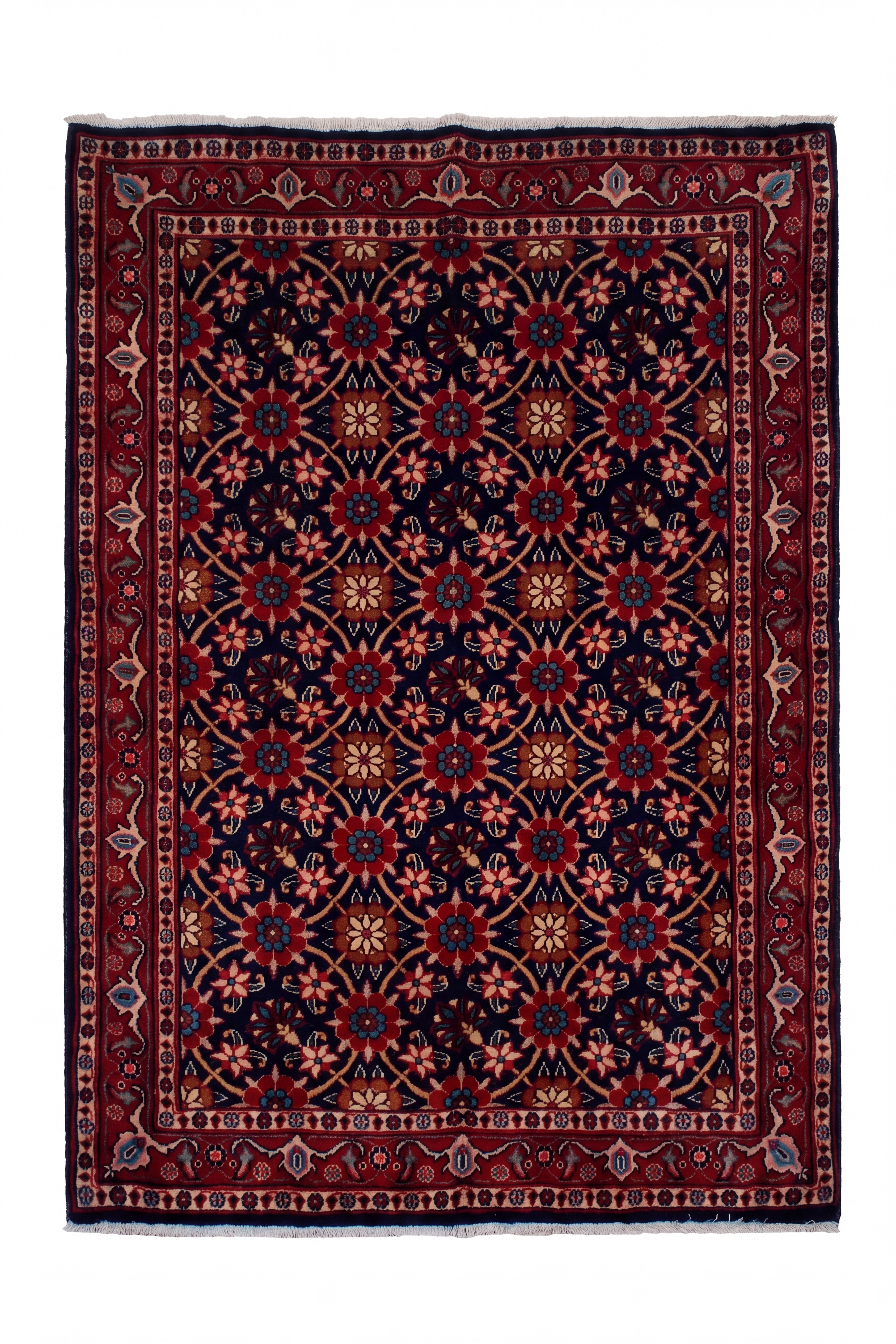 Varamin All-Over Herati Navy, Varamin, Iran tribal rug, in midnight navy, Wool, 91 × 152 cm (3'0" × 5'0"), Nasim Carpets Malaysia — view 1