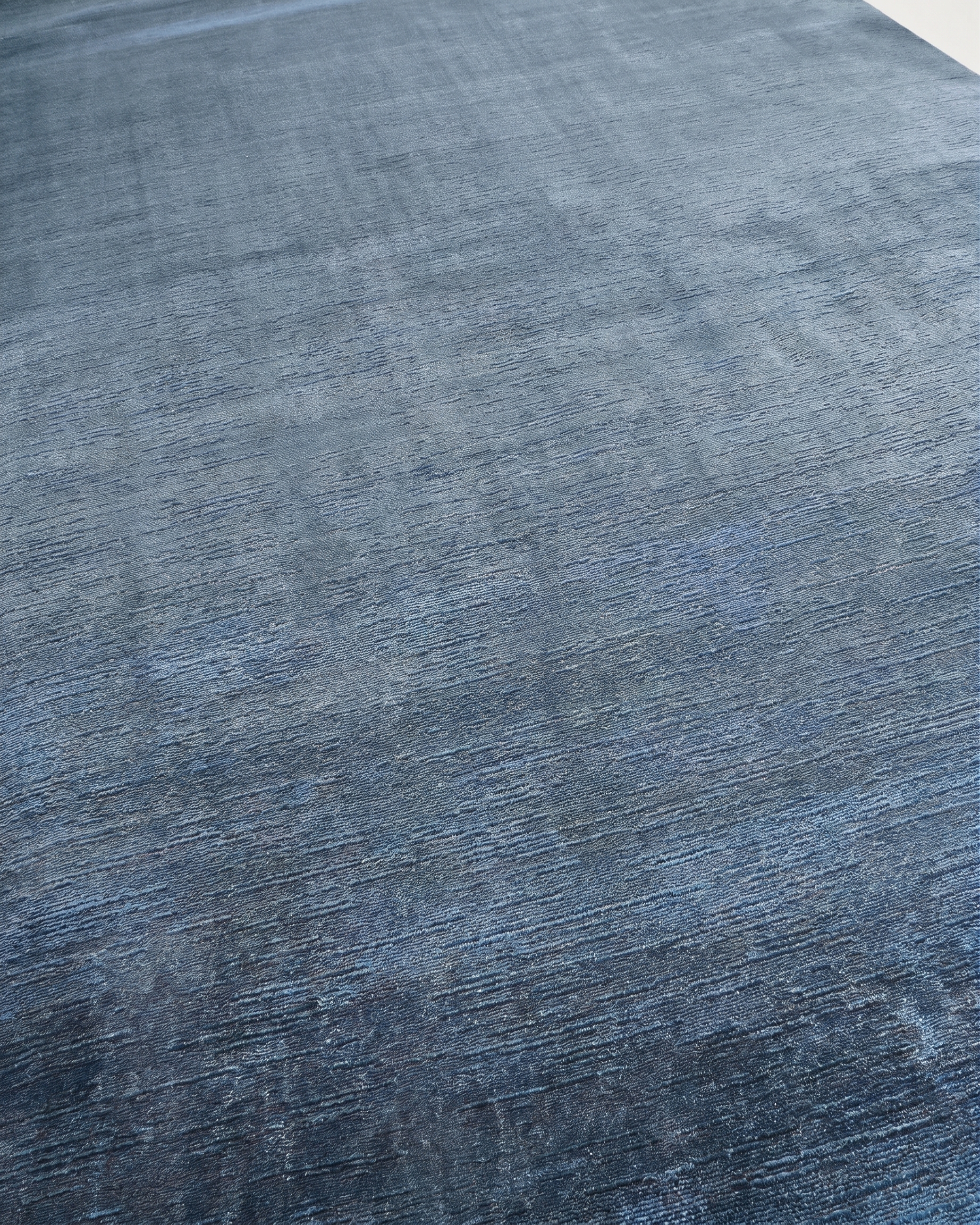Turkish Solid Lustre Steel Blue, Turkey modern rug, in steel blue, Bamboo Silk, 274 × 366 cm (9'0" × 12'0"), Nasim Carpets Malaysia — view 3