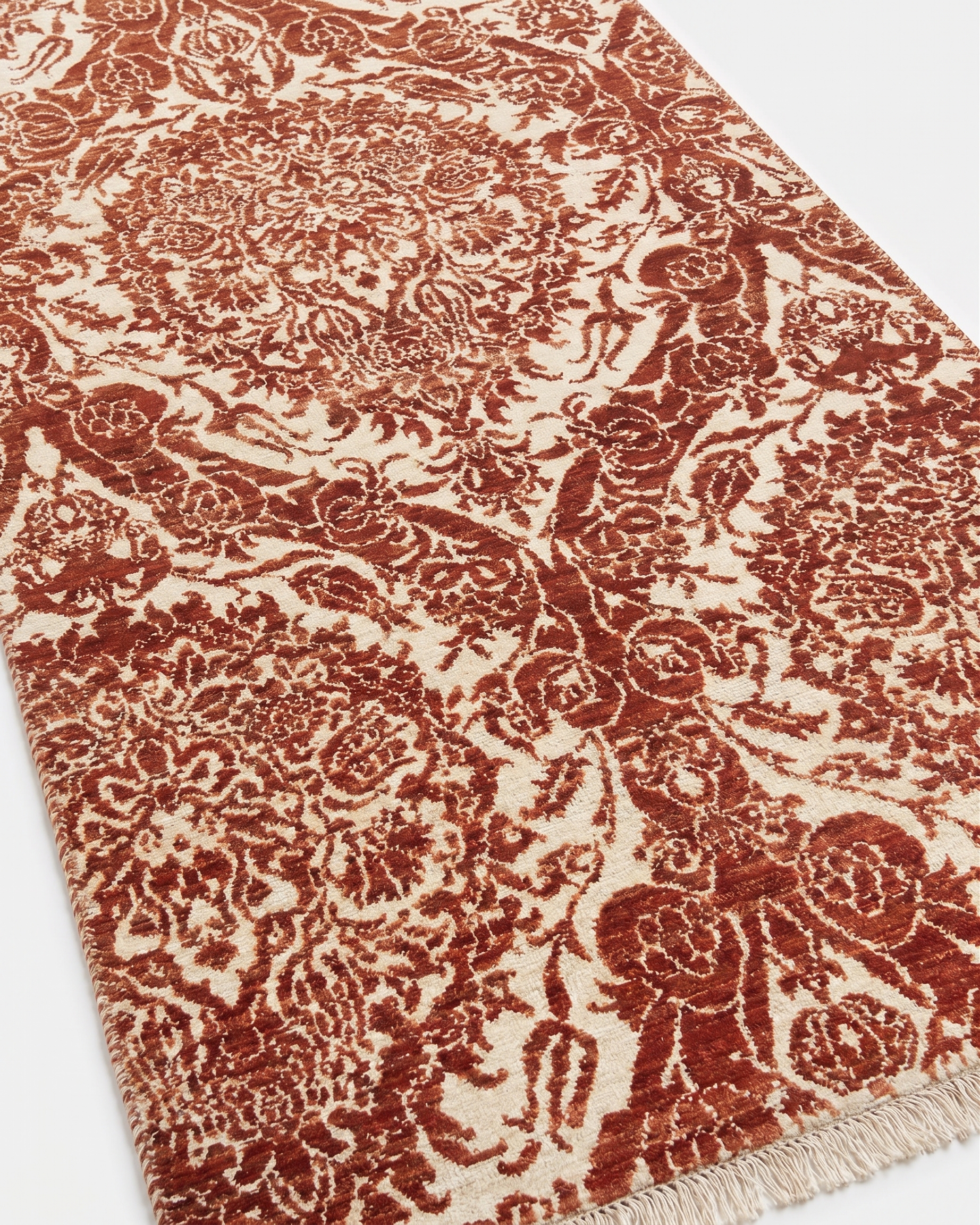 Anatolian Damask Medallion Rust, Turkey modern rug, in burnt rust, Wool, 85 × 305 cm (2'9" × 10'0"), Nasim Carpets Malaysia — view 3