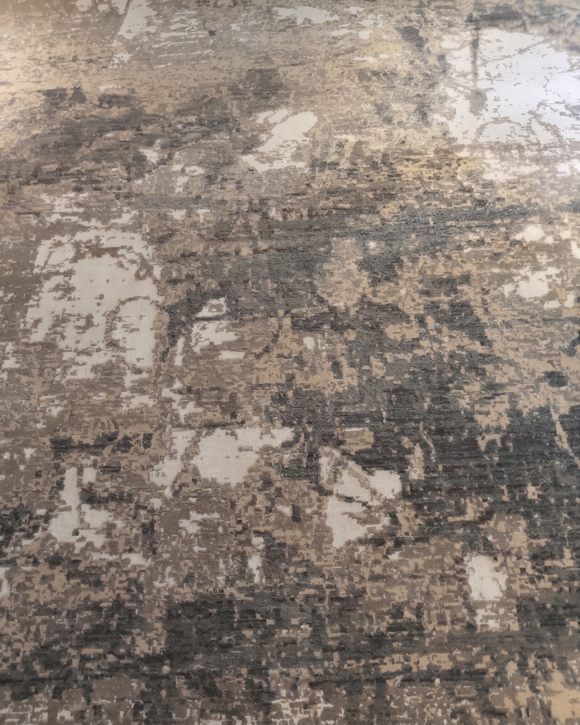 Turkish Abstract Erosion Grey Cream, Turkey modern rug, in slate grey, Wool, 280 × 372 cm (9'2" × 12'2"), Nasim Carpets Malaysia — view 3