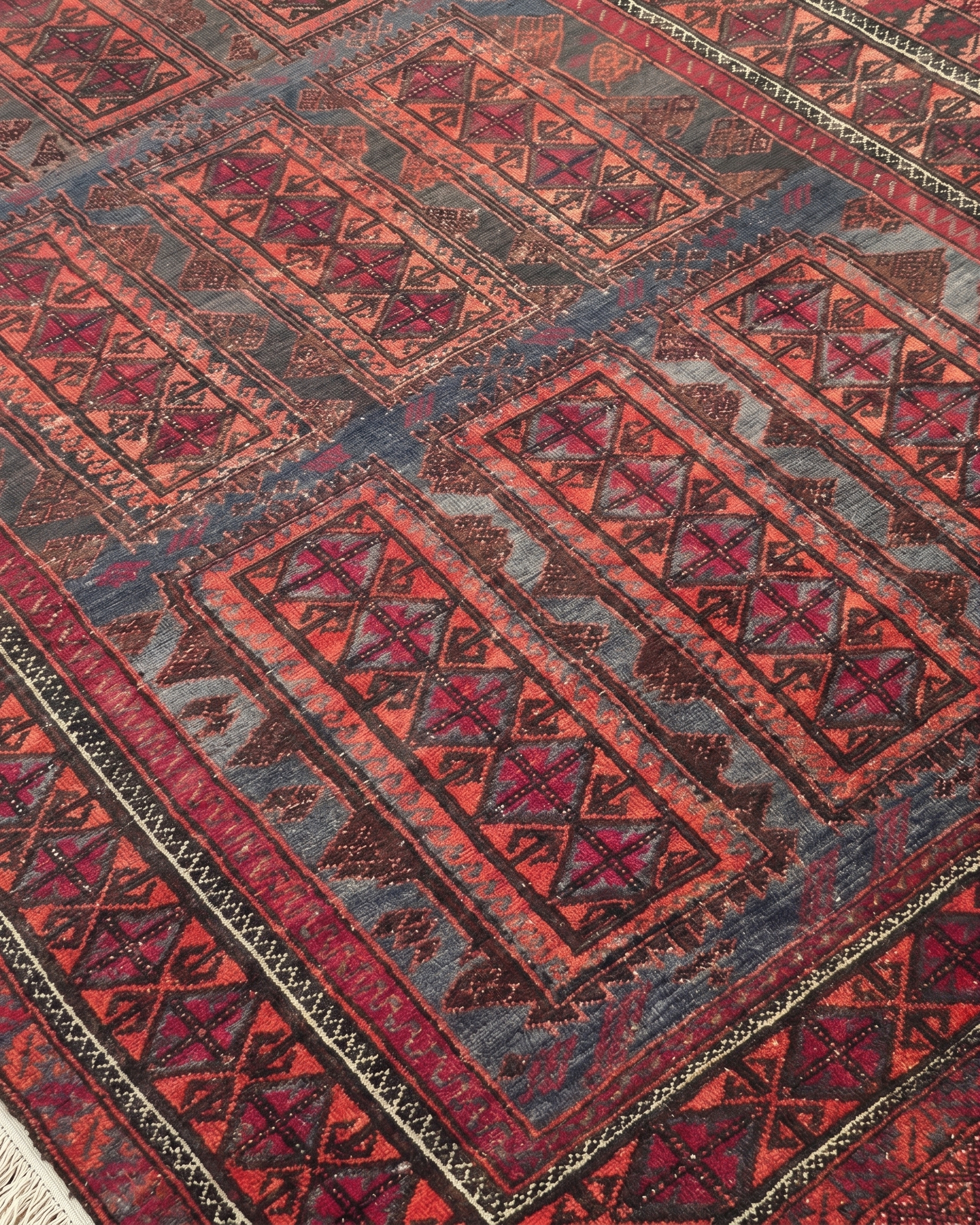 Baluch Compartmental Red, Baluchistan, Afghanistan/Iran border region persian rug, in madder red, Wool, 152 × 244 cm (5'0" × 8'0"), Nasim Carpets Malaysia — view 3