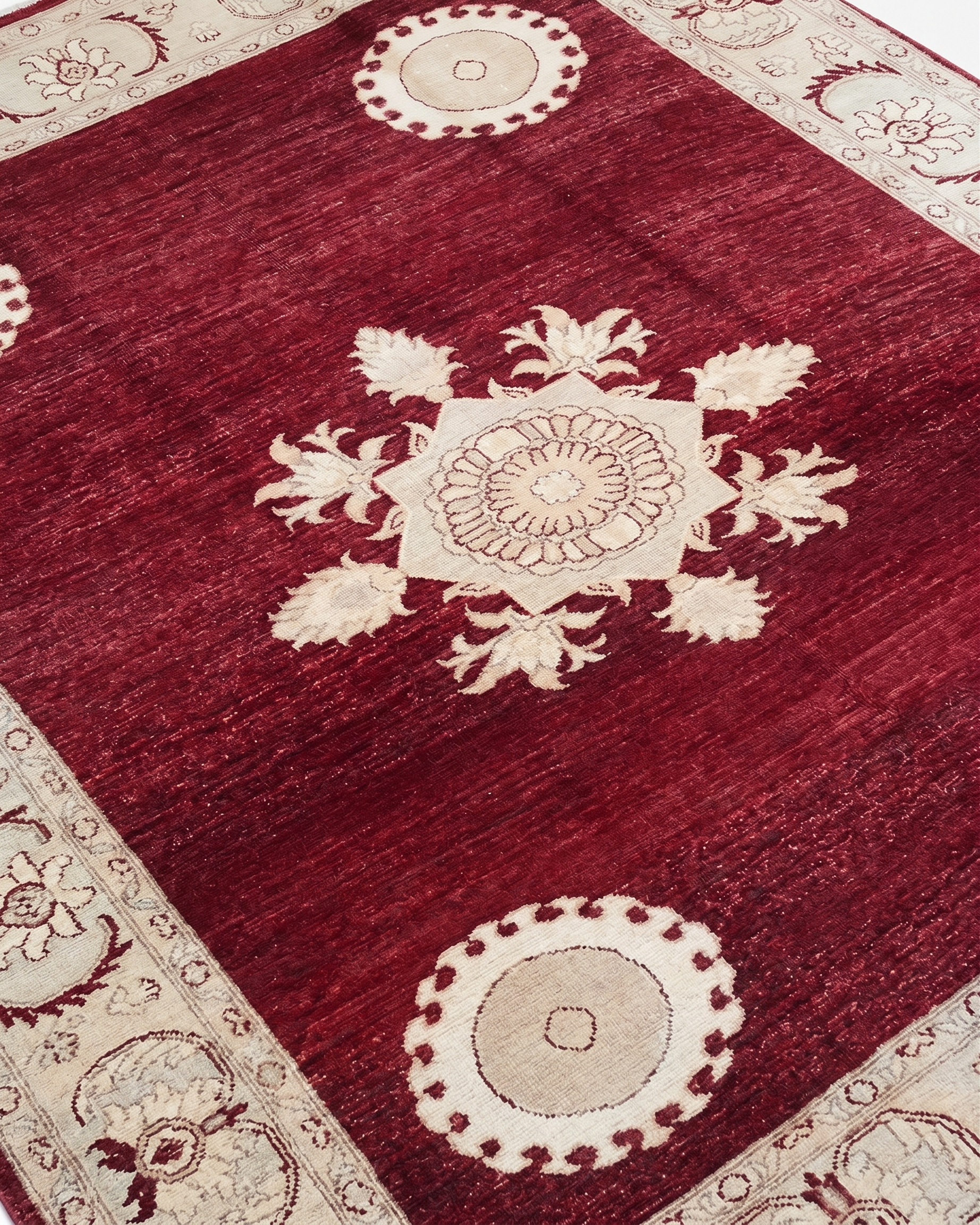 Pakistani Medallion Burgundy, Pakistan persian rug, in burgundy red, Wool, 238 × 323 cm (7'10" × 10'7"), Nasim Carpets Malaysia — view 3