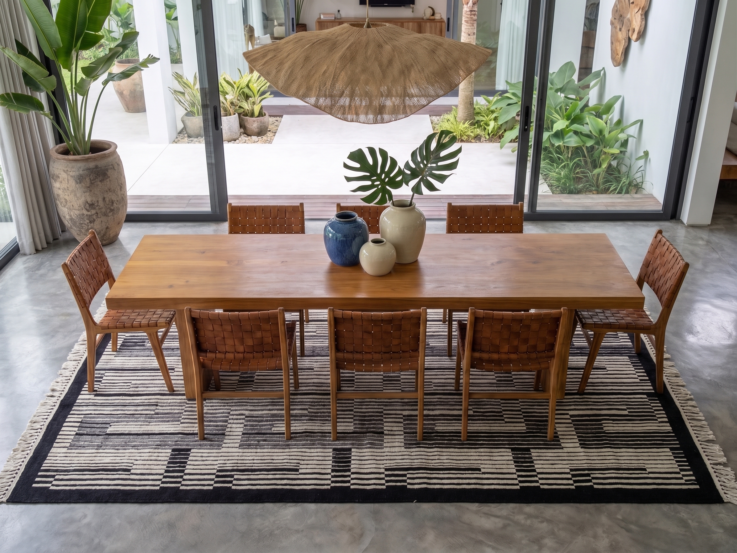 Nepali Abstract Brick Ivory Black, Nepal (Kathmandu Valley workshop tradition) modern rug, in ivory, Wool, 244 × 305 cm (8'0" × 10'0"), Nasim Carpets Malaysia — view 2