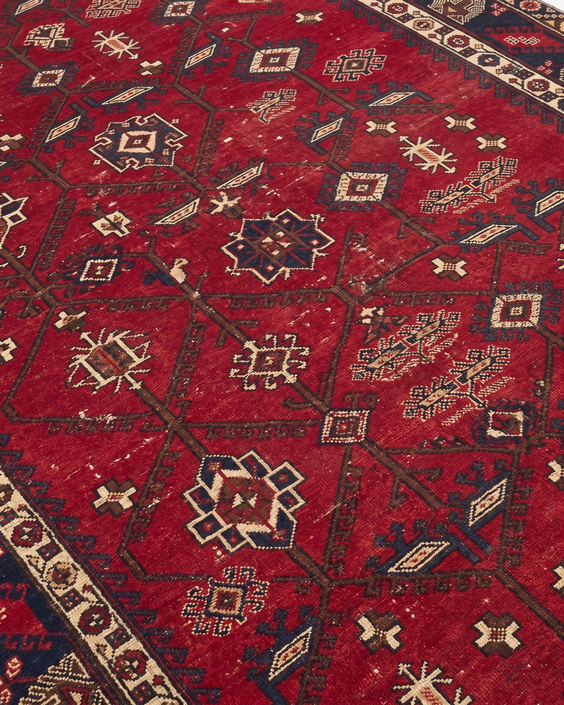 Caucasian Tribal All-Over Crimson, Shirvan, Azerbaijan (Caucasus) tribal rug, in crimson red, Wool, 213 × 305 cm (7'0" × 10'0"), Nasim Carpets Malaysia — view 3
