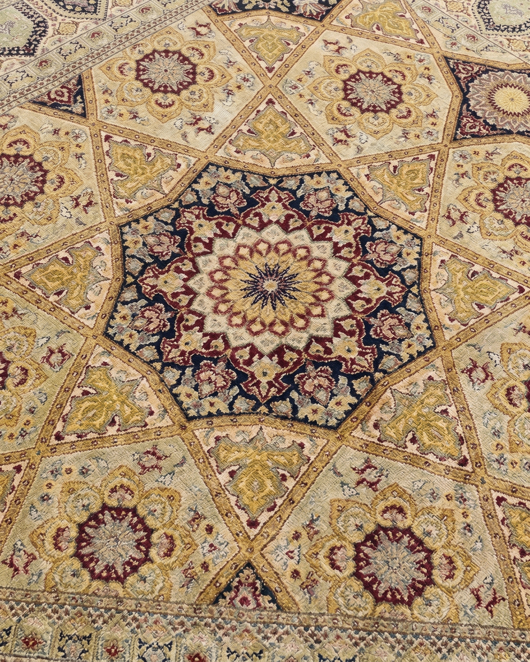 Tabriz Dome Medallion Gold, Tabriz, Iran persian rug, in antique gold, Wool, 244 × 305 cm (8'0" × 10'0"), Nasim Carpets Malaysia — view 3