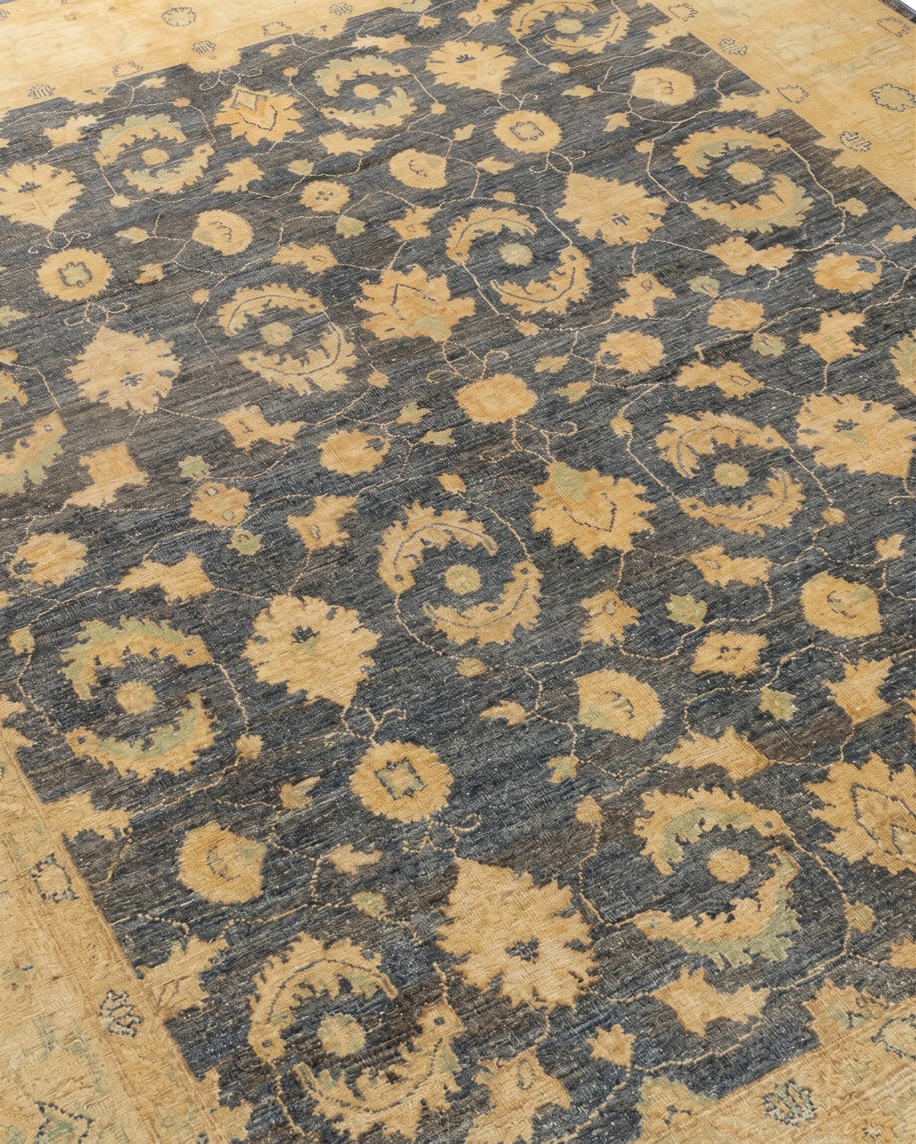 Chobi Ziegler All-Over Charcoal Gold, Peshawar, Pakistan (Chobi Ziegler tradition) persian rug, in charcoal slate, Wool, 253 × 305 cm (8'4" × 10'0"), Nasim Carpets Malaysia — view 3