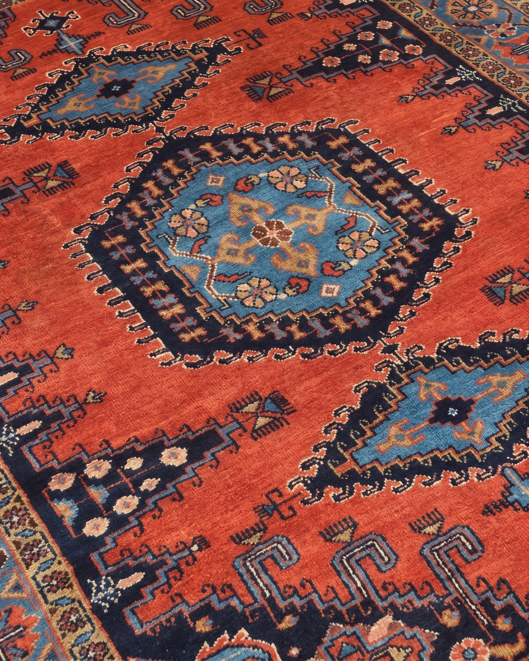 Malayer Triple Medallion Rust, Malayer, Hamadan Province, Iran persian rug, in burnt rust red, Wool, 177 × 226 cm (5'10" × 7'5"), Nasim Carpets Malaysia — view 3