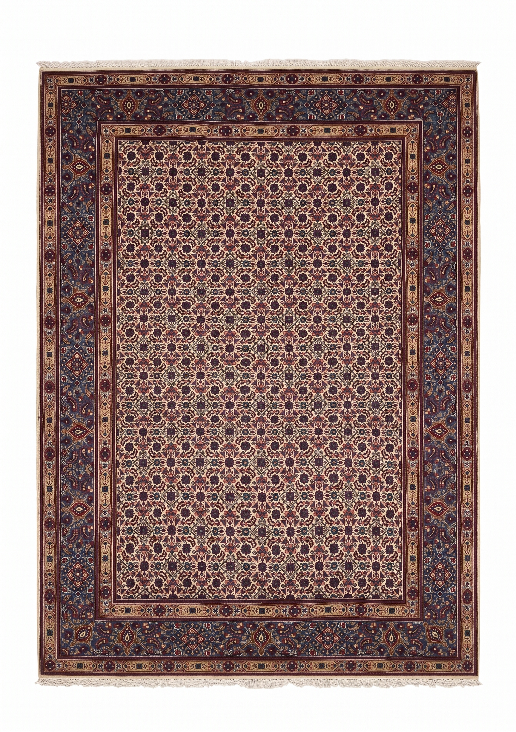 Bijar All-Over Ivory, Bijar, Iran persian rug, in ivory, Wool, 207 × 302 cm (6'9" × 9'11"), Nasim Carpets Malaysia — view 1