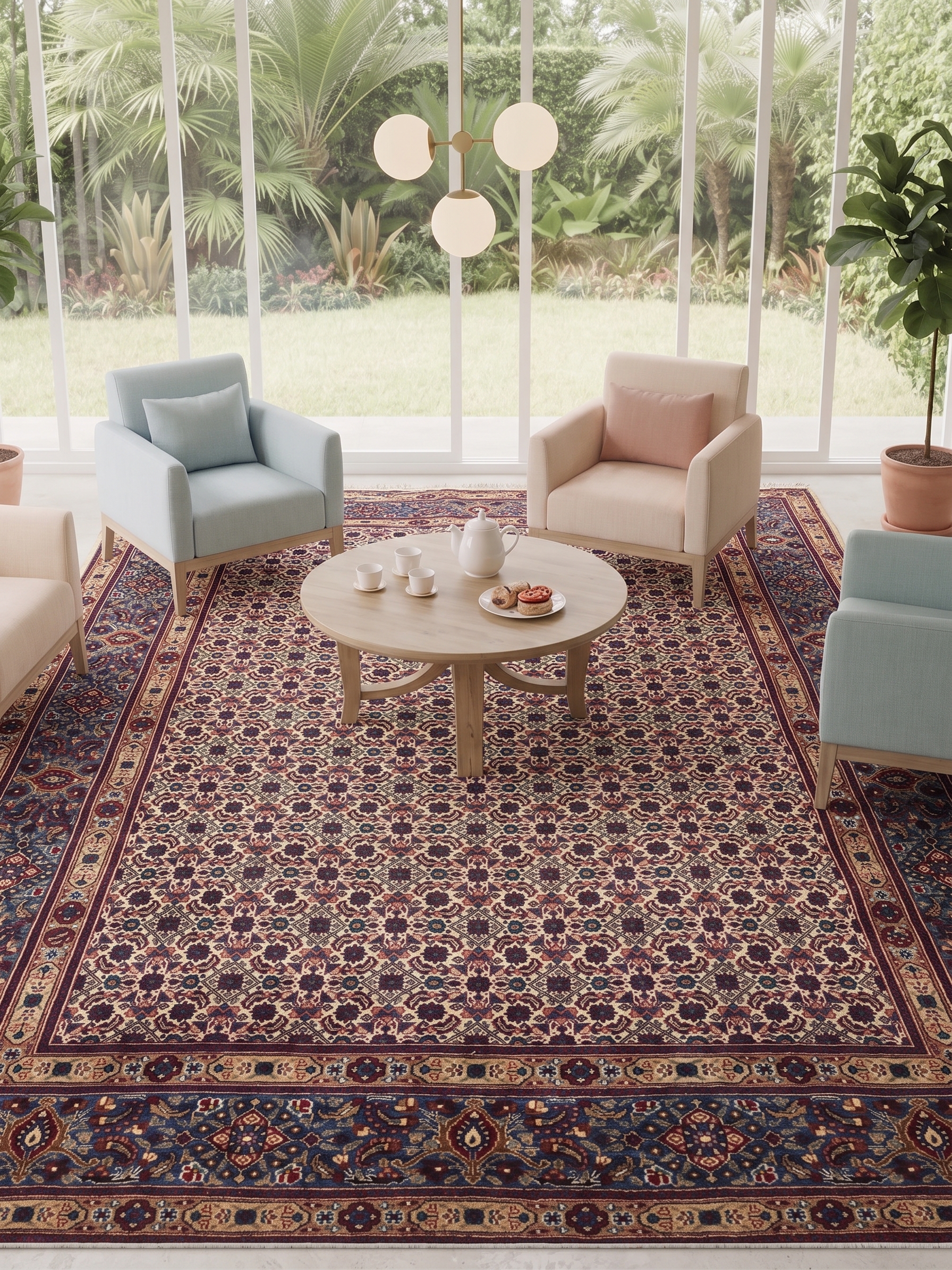 Bijar All-Over Ivory, Bijar, Iran persian rug, in ivory, Wool, 207 × 302 cm (6'9" × 9'11"), Nasim Carpets Malaysia — view 2