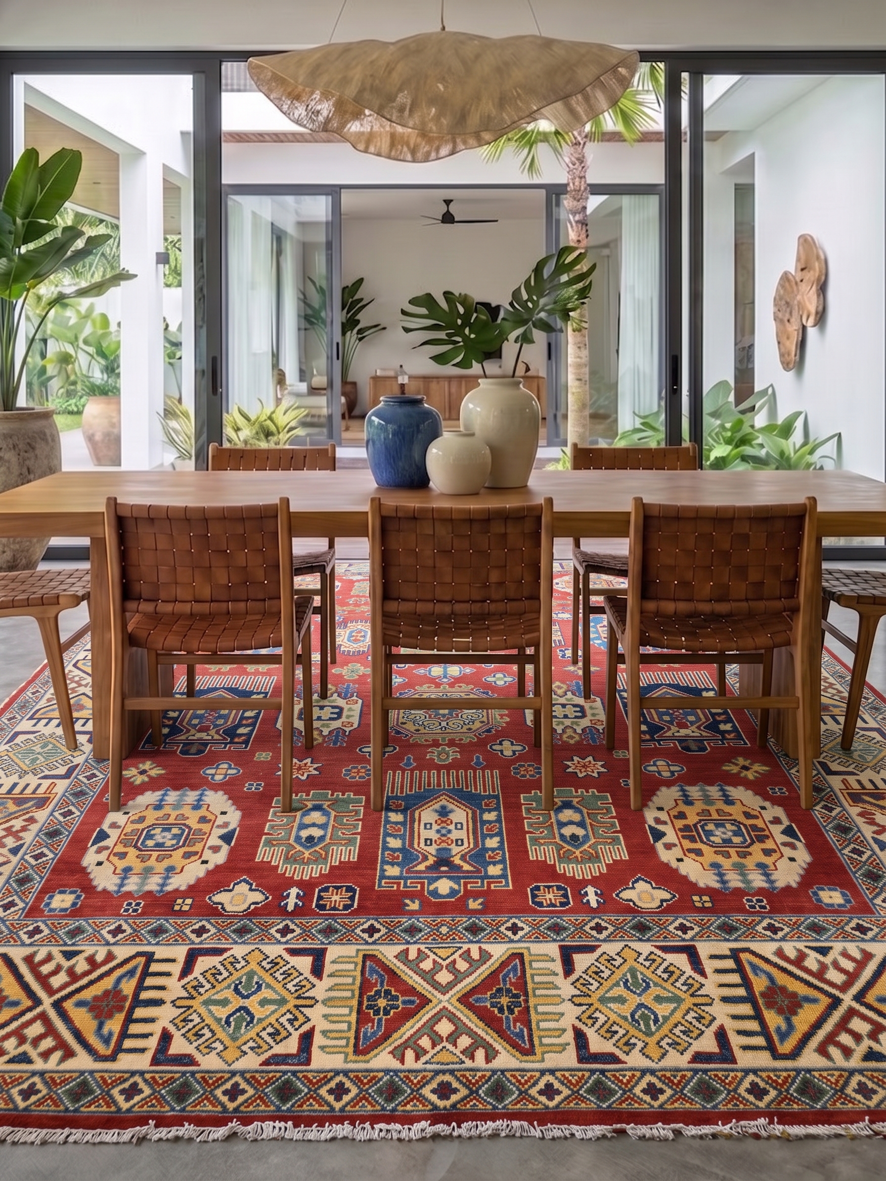 Kazak All-Over Medallion Red, Kazak, Caucasus (Afghan-woven in the Caucasian Kazak tradition) tribal rug, in madder red, Wool, 201 × 299 cm (6'7" × 9'10"), Nasim Carpets Malaysia — view 2