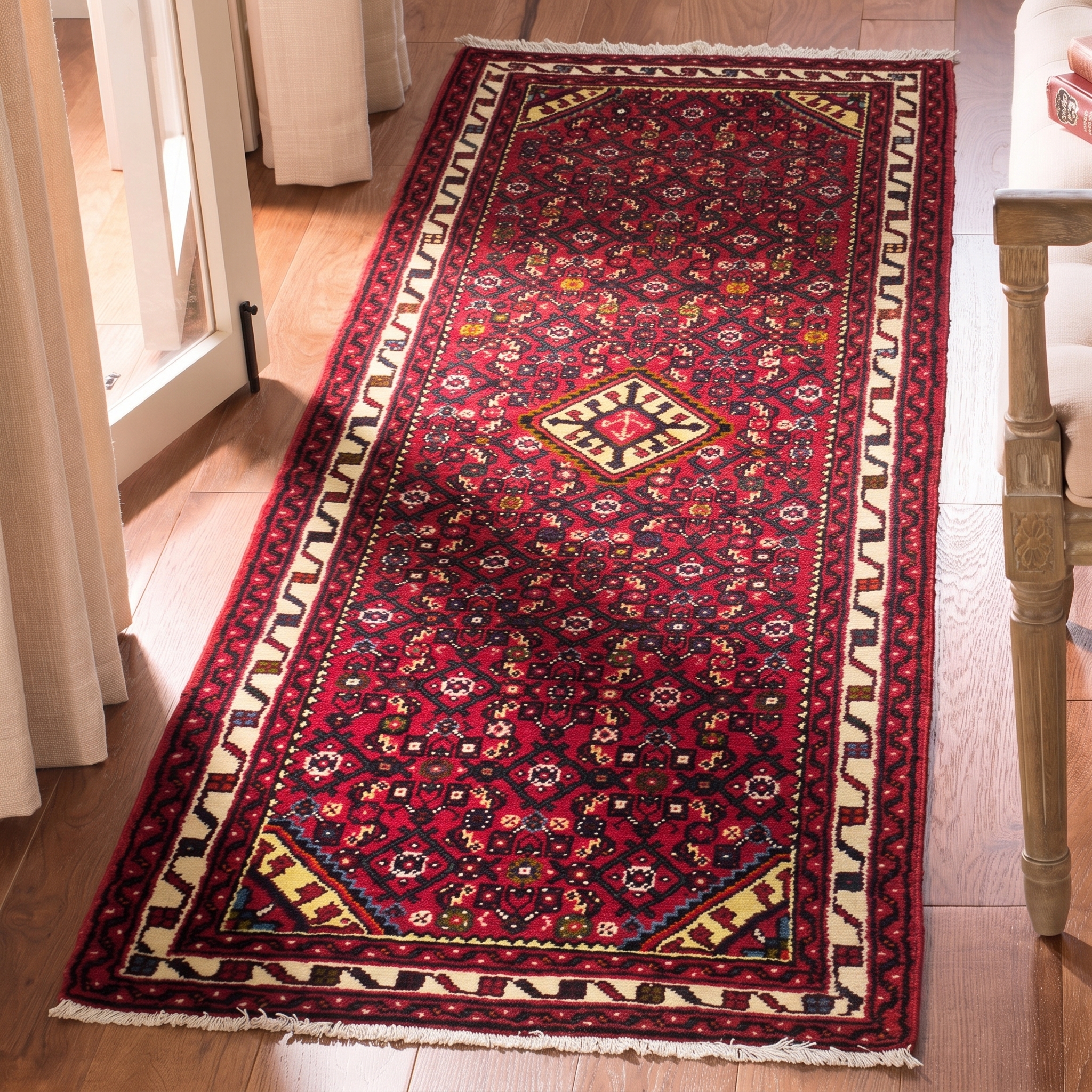 Hamedan All-Over Crimson Runner, Hamedan, Iran tribal rug, in crimson red, Wool, 79 × 201 cm (2'7" × 6'7"), Nasim Carpets Malaysia — view 2