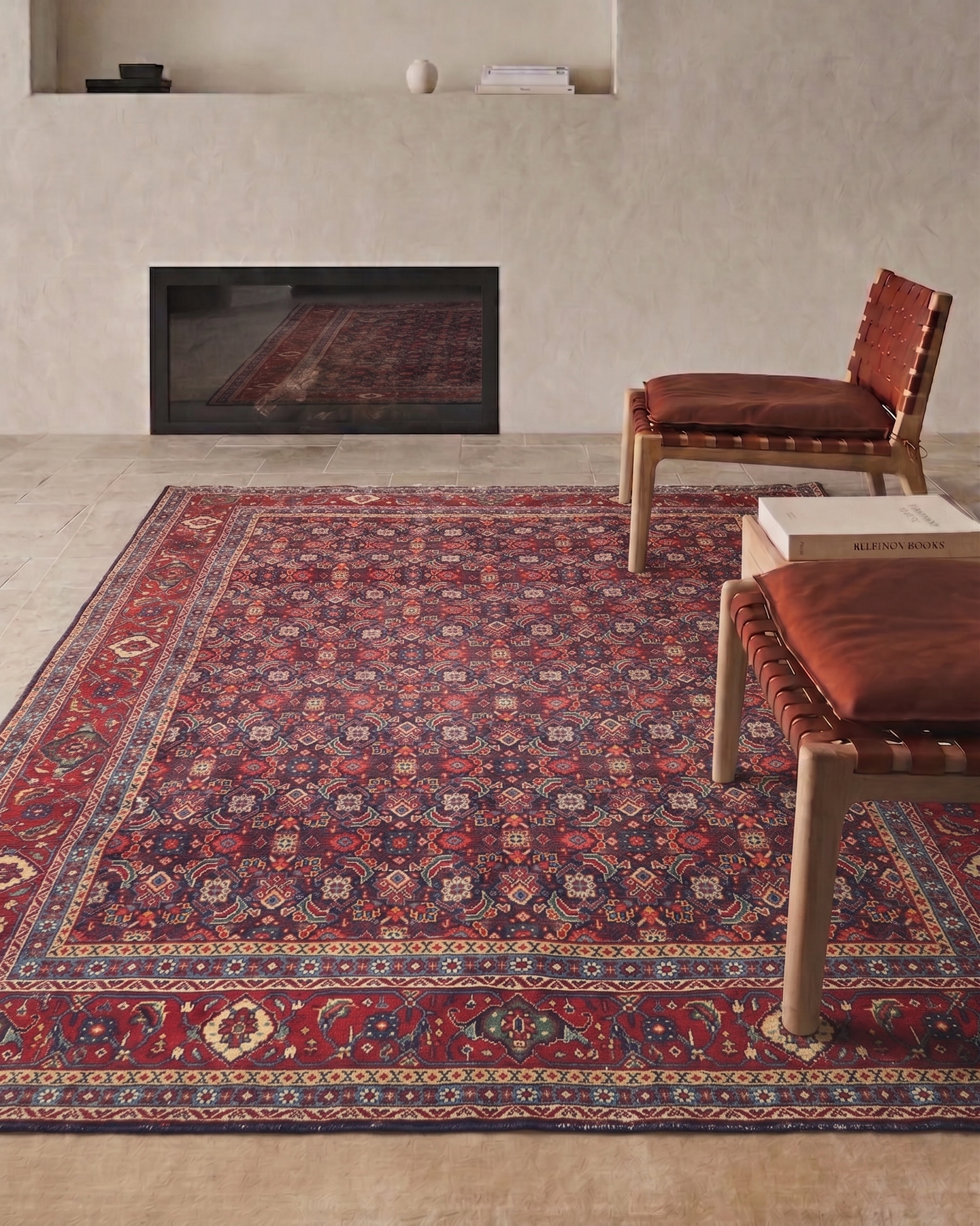 Bijar All-Over Herati Navy, Bijar, Kurdistan Province, Iran tribal rug, in indigo navy, Wool, 213 × 305 cm (7'0" × 10'0"), Nasim Carpets Malaysia — view 2