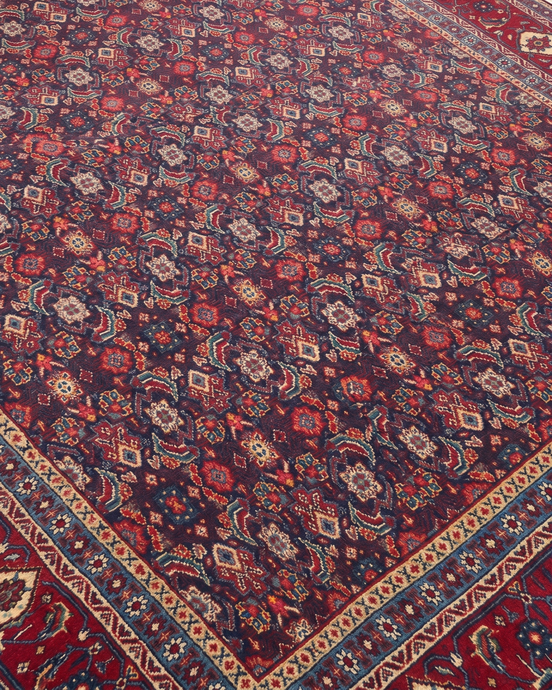 Bijar All-Over Herati Navy, Bijar, Kurdistan Province, Iran tribal rug, in indigo navy, Wool, 213 × 305 cm (7'0" × 10'0"), Nasim Carpets Malaysia — view 3