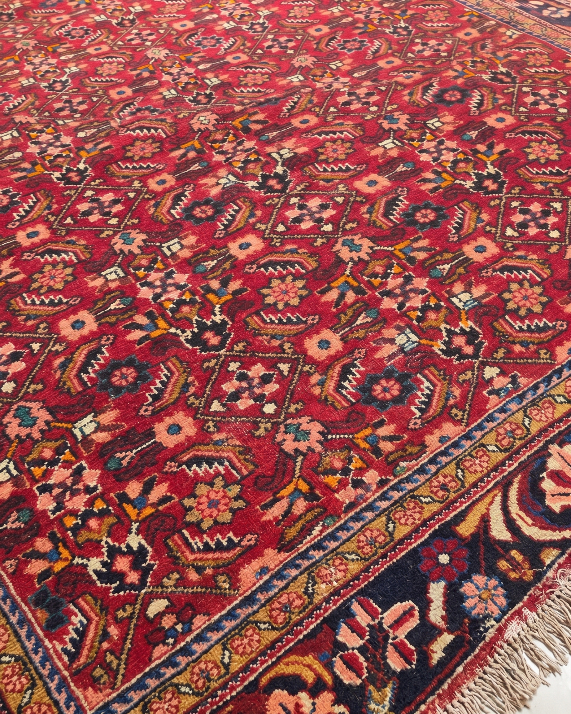 Mahal All-Over Crimson, Mahal, Arak Region, Iran tribal rug, in crimson red, Wool, 219 × 311 cm (7'2" × 10'2"), Nasim Carpets Malaysia — view 3