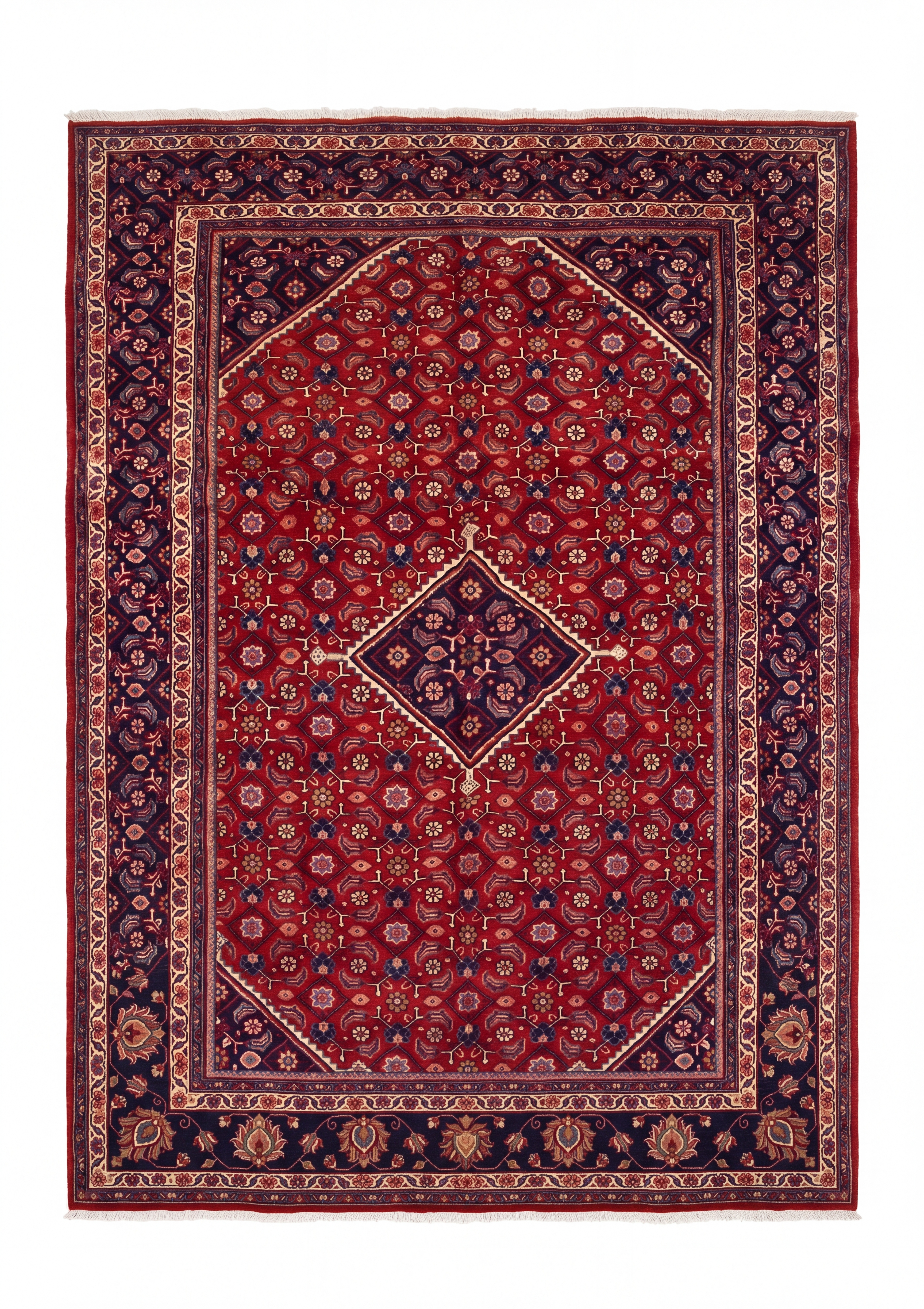 Bijar All-Over Herati Crimson, Bijar, Kurdistan Province, Iran persian rug, in crimson red, Wool, 213 × 305 cm (7'0" × 10'0"), Nasim Carpets Malaysia — view 1