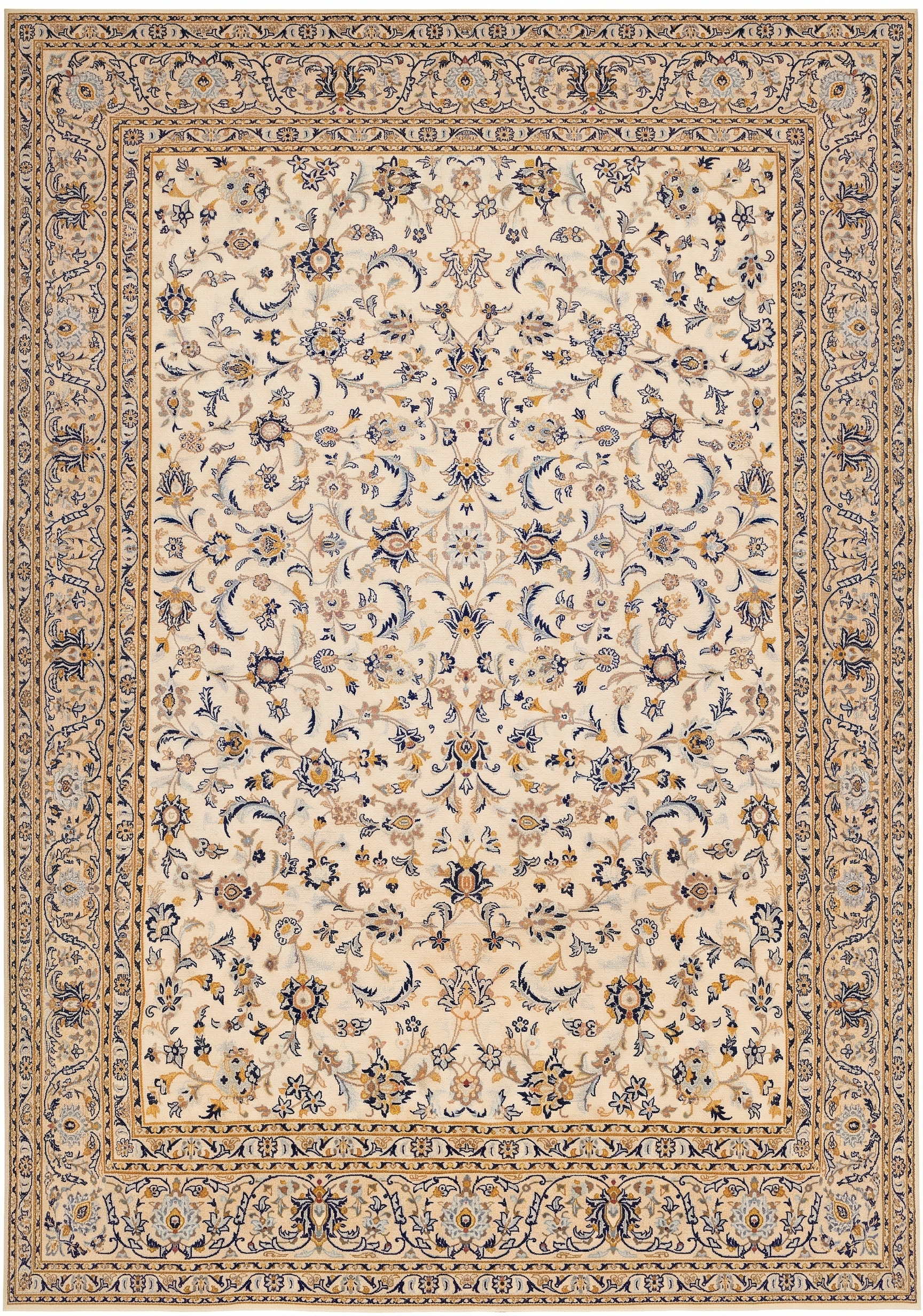 Kashan All-Over Ivory, Kashan, Iran persian rug, in antique ivory, Wool, 256 × 366 cm (8'5" × 12'0"), Nasim Carpets Malaysia — view 1
