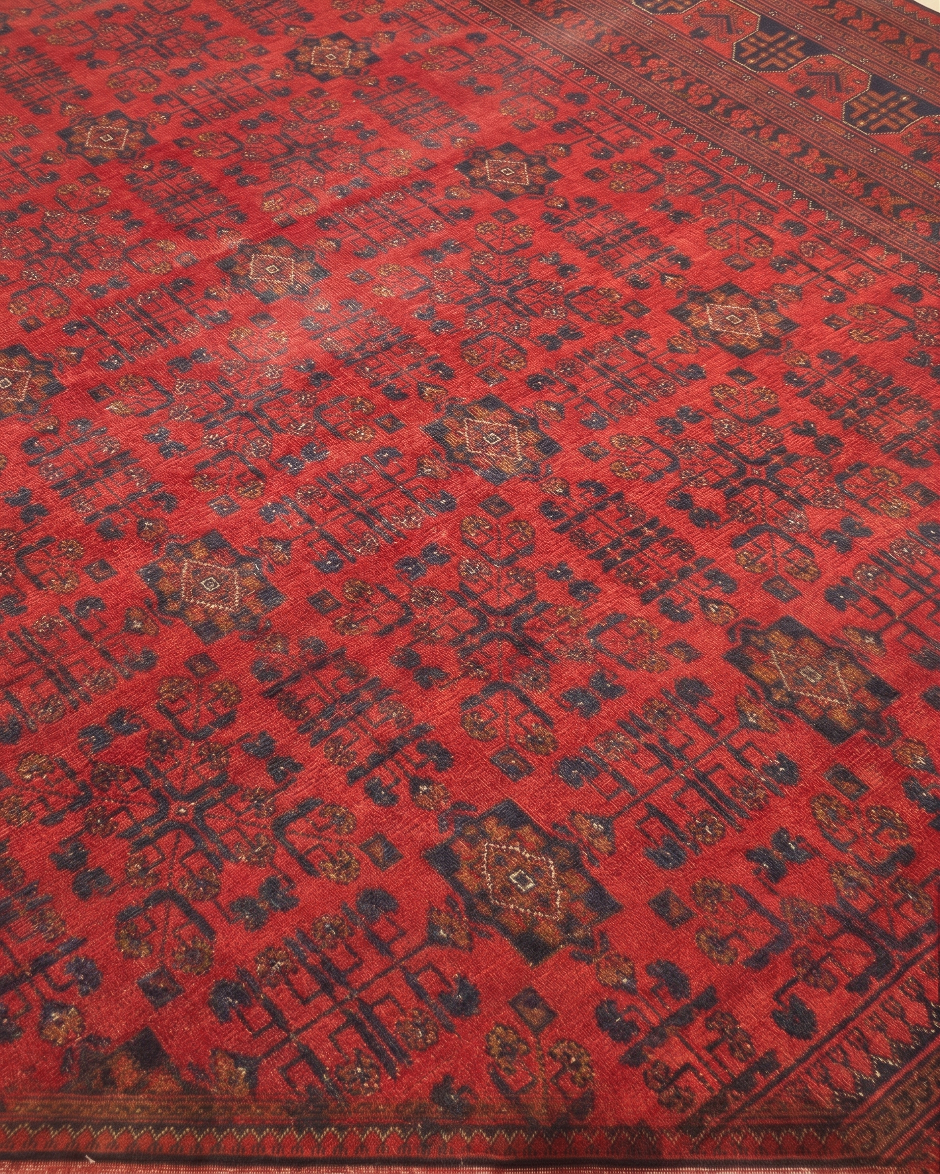 Afghan Khal Mohammadi All-Over Crimson, Kunduz / Khal Mohammadi region, Northern Afghanistan tribal rug, in madder crimson, Wool, 256 × 357 cm (8'5" × 11'9"), Nasim Carpets Malaysia — view 3