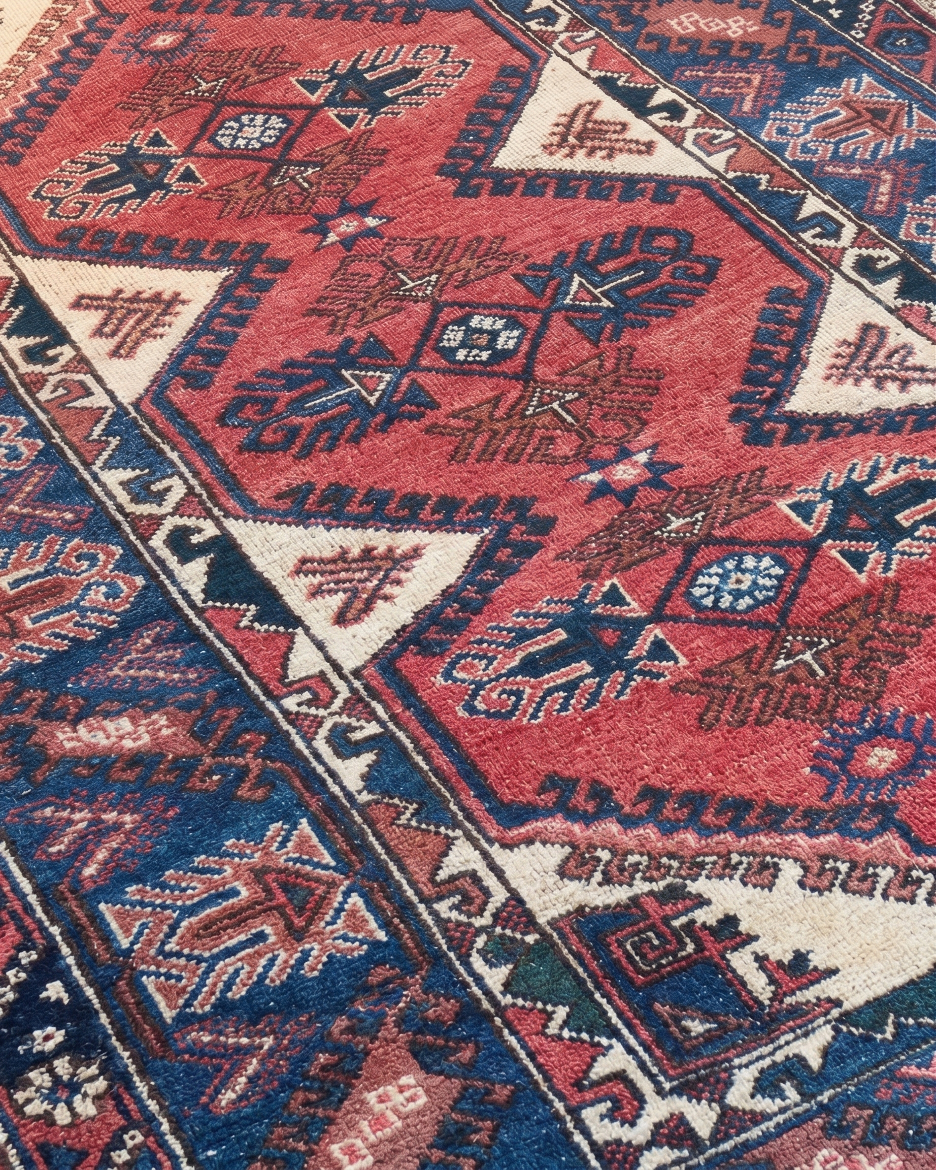 Kazak Medallion Crimson Blue, Kazak, South Caucasus (Azerbaijan/Armenia border region) tribal rug, in madder crimson, Wool, 4206 × 6401 cm (138'0" × 210'0"), Nasim Carpets Malaysia — view 3