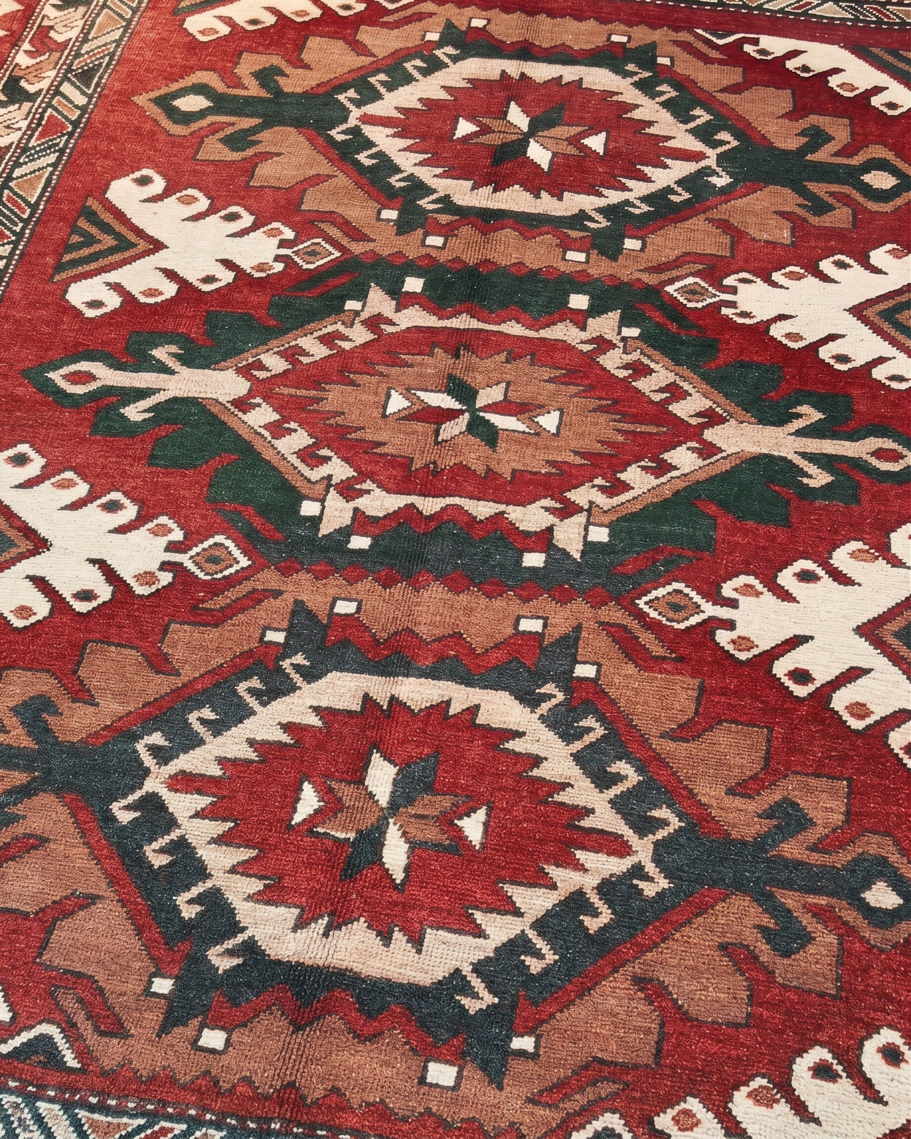 Kazak Triple Medallion Madder Red, Kazak, South Caucasus (Azerbaijan/Armenia border region) tribal rug, in madder red, Wool, 4572 × 5852 cm (150'0" × 192'0"), Nasim Carpets Malaysia — view 3