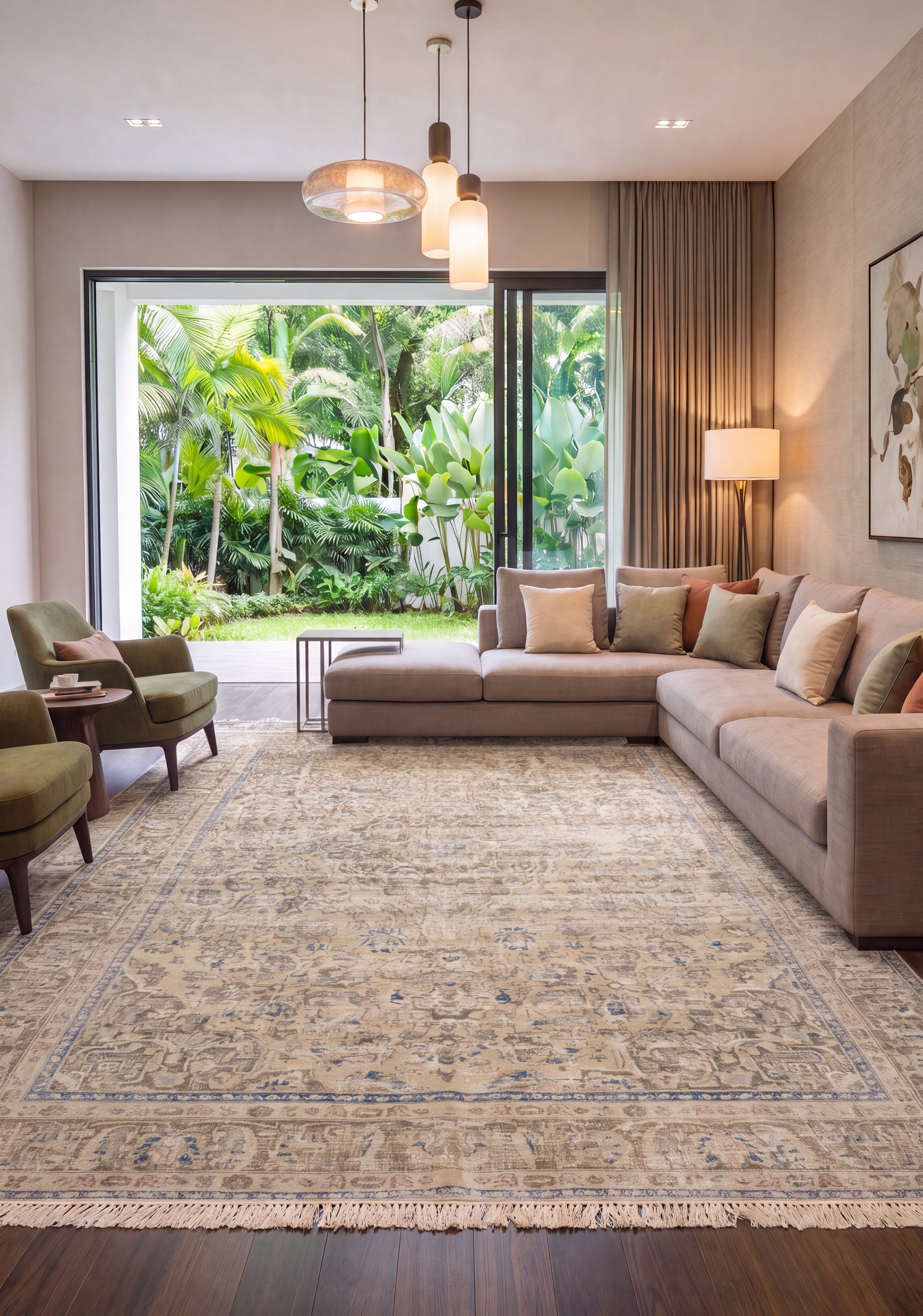 Khorasan All-Over Sandy Ivory, Khorasan, Iran persian rug, in sandy ivory, Wool, 299 × 338 cm (9'10" × 11'1"), Nasim Carpets Malaysia — view 2