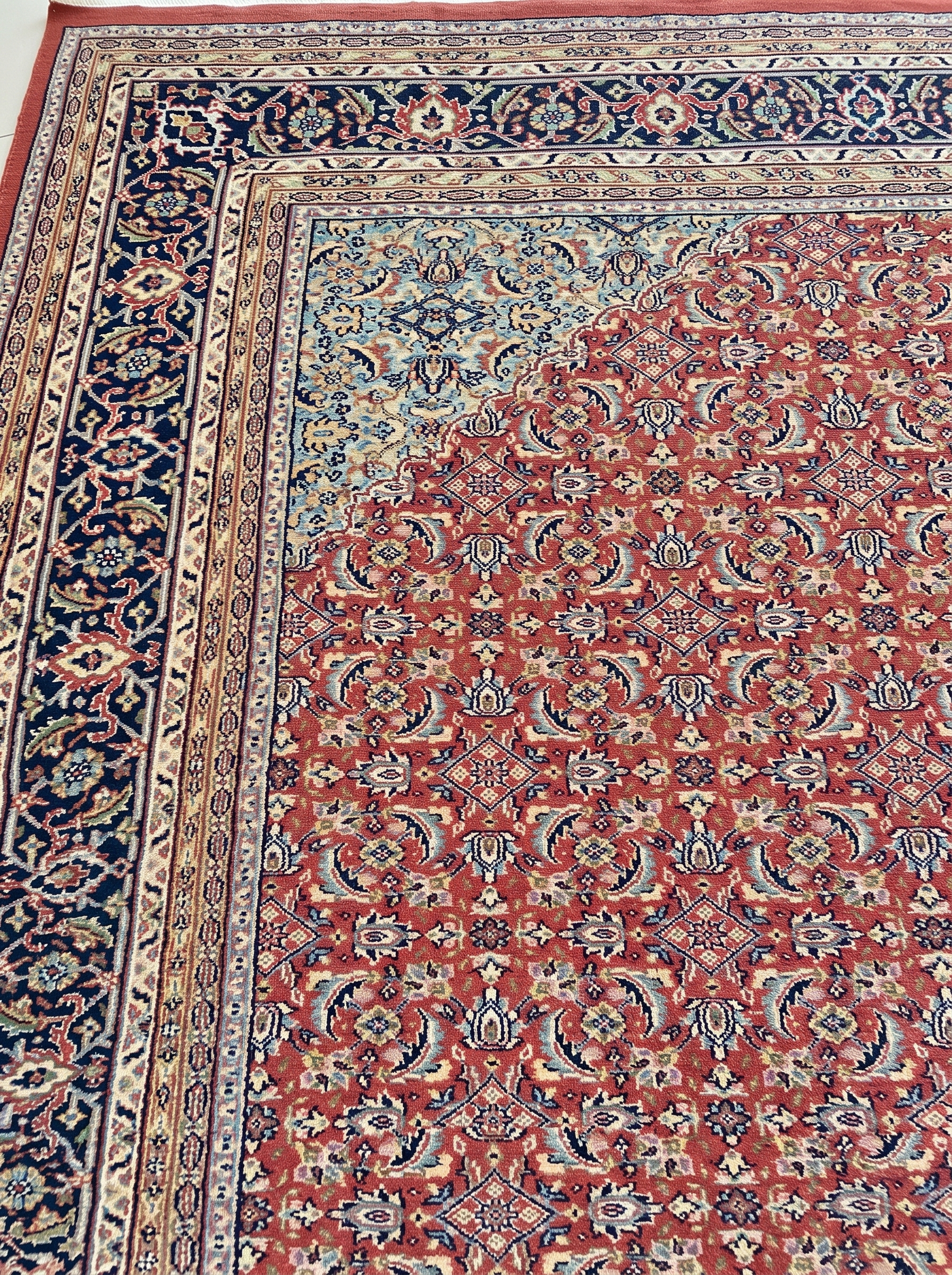 Mahi Tabriz All-Over Crimson, Tabriz, Iran persian rug, in madder crimson, Wool, 305 × 396 cm (10'0" × 13'0"), Nasim Carpets Malaysia — view 3