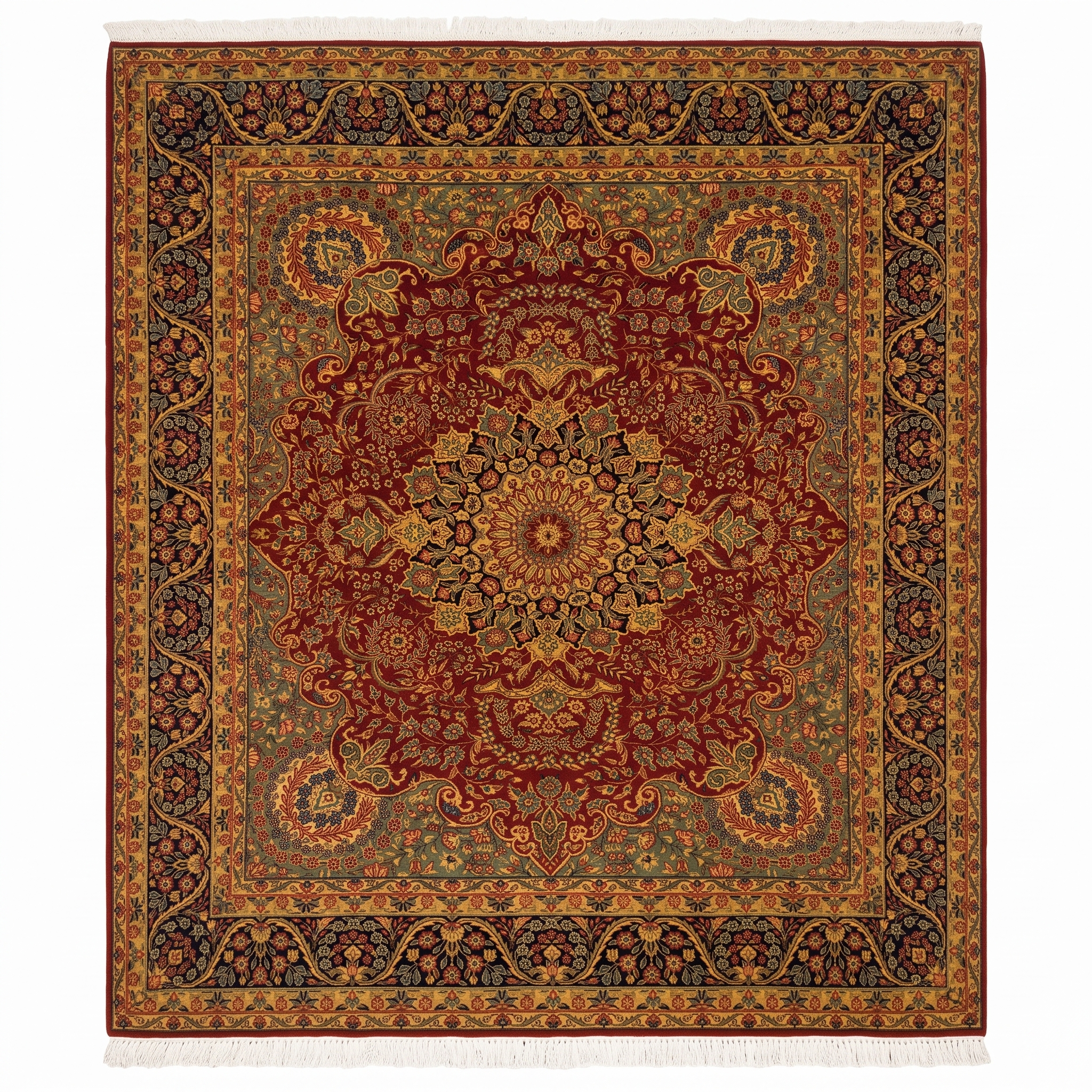 Tabriz Medallion Crimson, Tabriz, Iran persian rug, in crimson red, Wool, 293 × 396 cm (9'7" × 13'0"), Nasim Carpets Malaysia