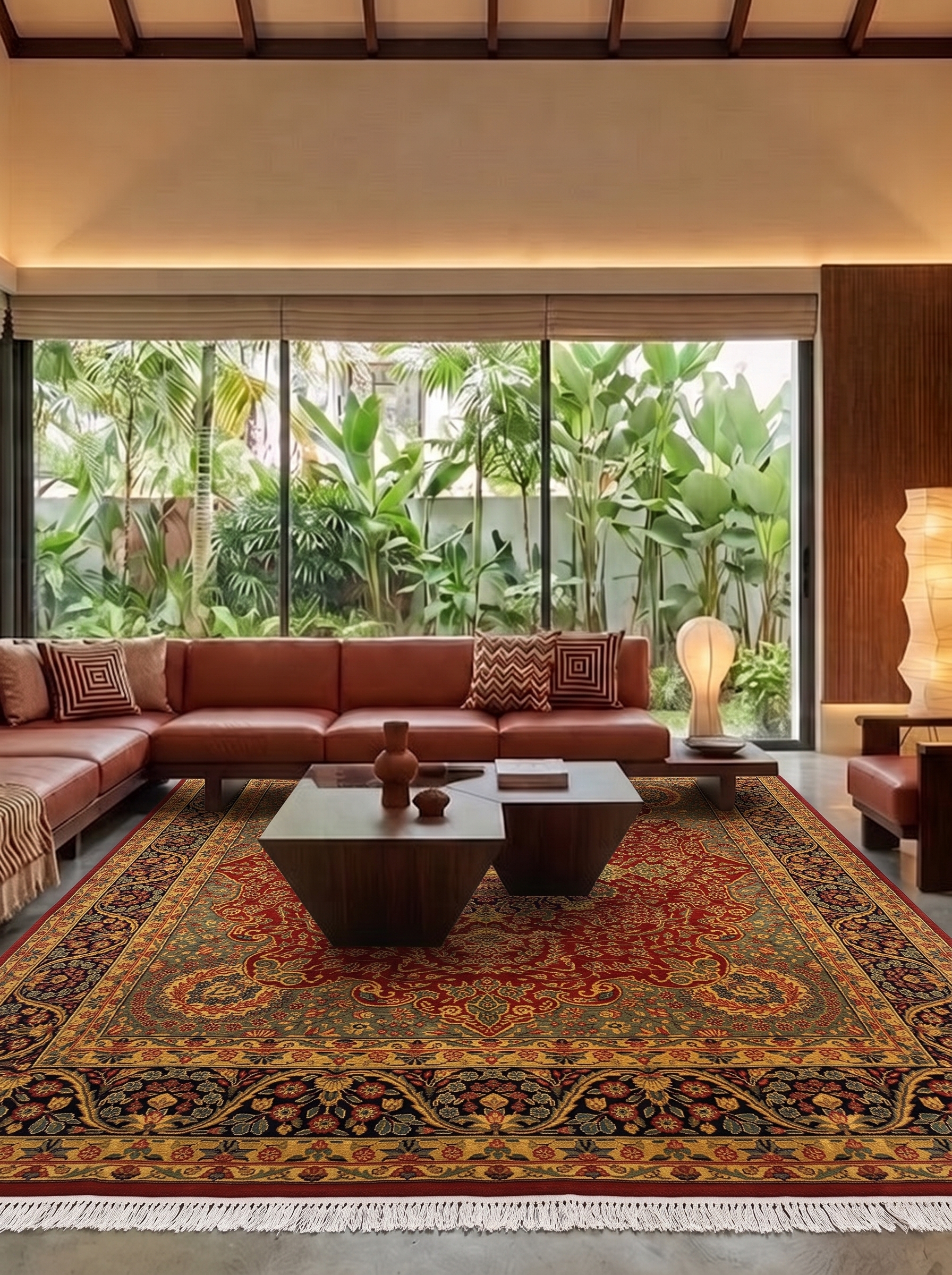Tabriz Medallion Crimson, Tabriz, Iran persian rug, in crimson red, Wool, 293 × 396 cm (9'7" × 13'0"), Nasim Carpets Malaysia — view 2
