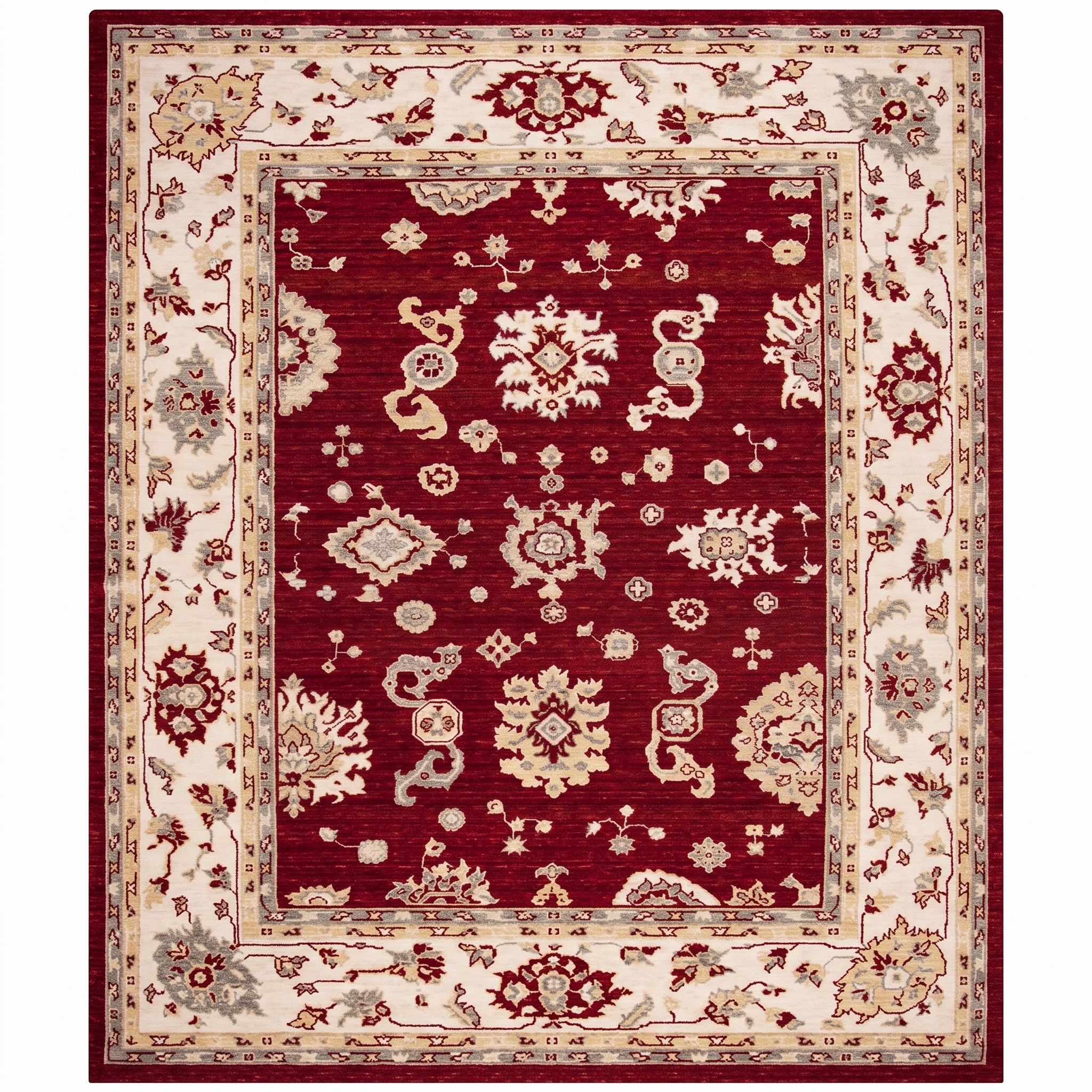 Ziegler All-Over Crimson, Sultanabad (Arak), Iran — Ziegler workshop tradition persian rug, in crimson red, Wool, 204 × 296 cm (6'8" × 9'9"), Nasim Carpets Malaysia