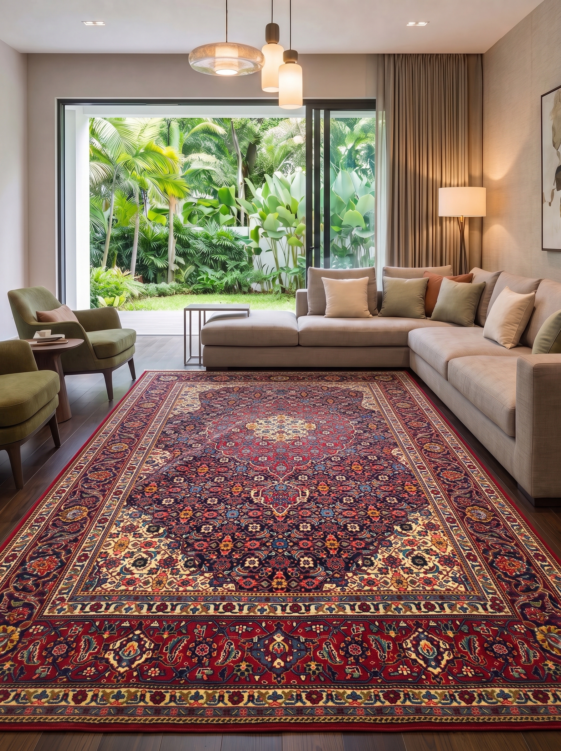 Kashan Medallion Navy Red, Kashan, Isfahan Province, Iran persian rug, in midnight navy, Wool, 204 × 305 cm (6'8" × 10'0"), Nasim Carpets Malaysia — view 2