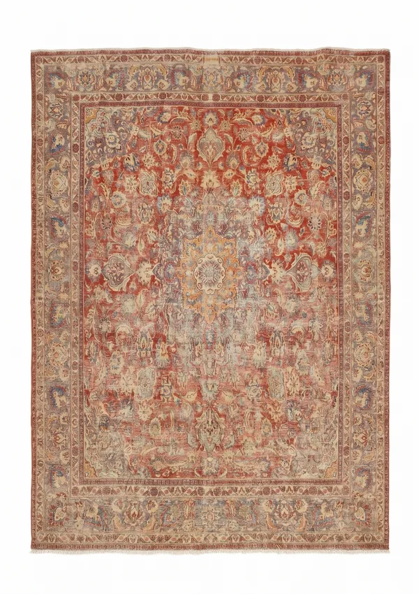 Kirman Medallion Floral Madder Red, Kirman, Iran persian rug, in madder red, Wool, 287 × 305 cm (9'5" × 10'0"), Nasim Carpets Malaysia