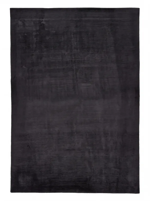 Contemporary Solid Charcoal, India (contemporary export production, likely Jaipur or Bhadohi) modern rug, in charcoal black, Wool, 244 × 305 cm (8'0" × 10'0"), Nasim Carpets Malaysia