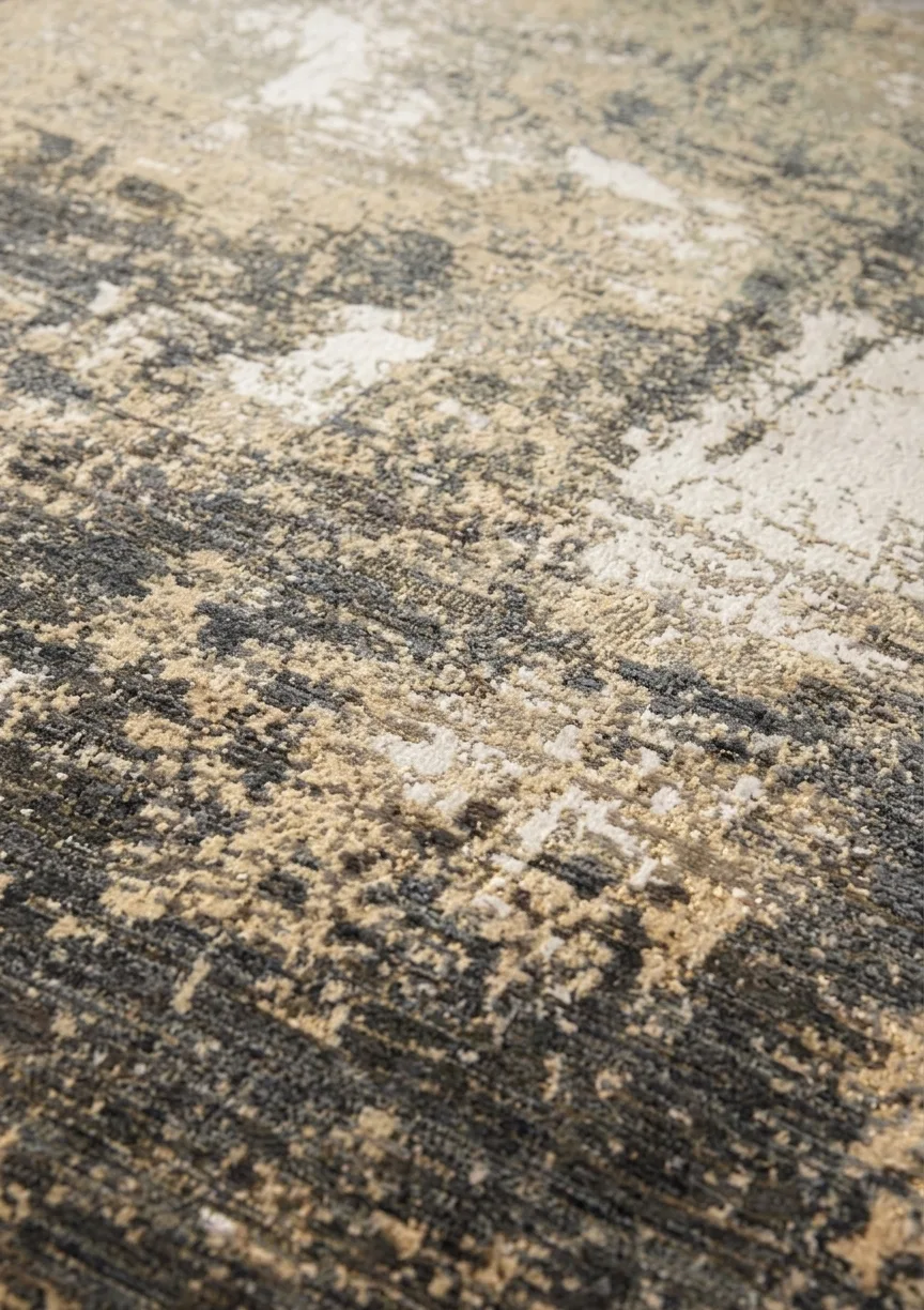 Afghan Galaxy Abstract Cream Grey, Afghanistan modern rug, in cream, Wool, 146 × 186 cm (4'9" × 6'1"), Nasim Carpets Malaysia — view 3