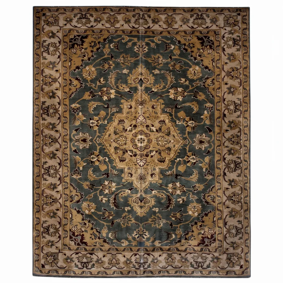 Agra Medallion Floral Slate, Agra, India persian rug, in slate grey, Wool, 152 × 196 cm (5'0" × 6'5"), Nasim Carpets Malaysia — view 1